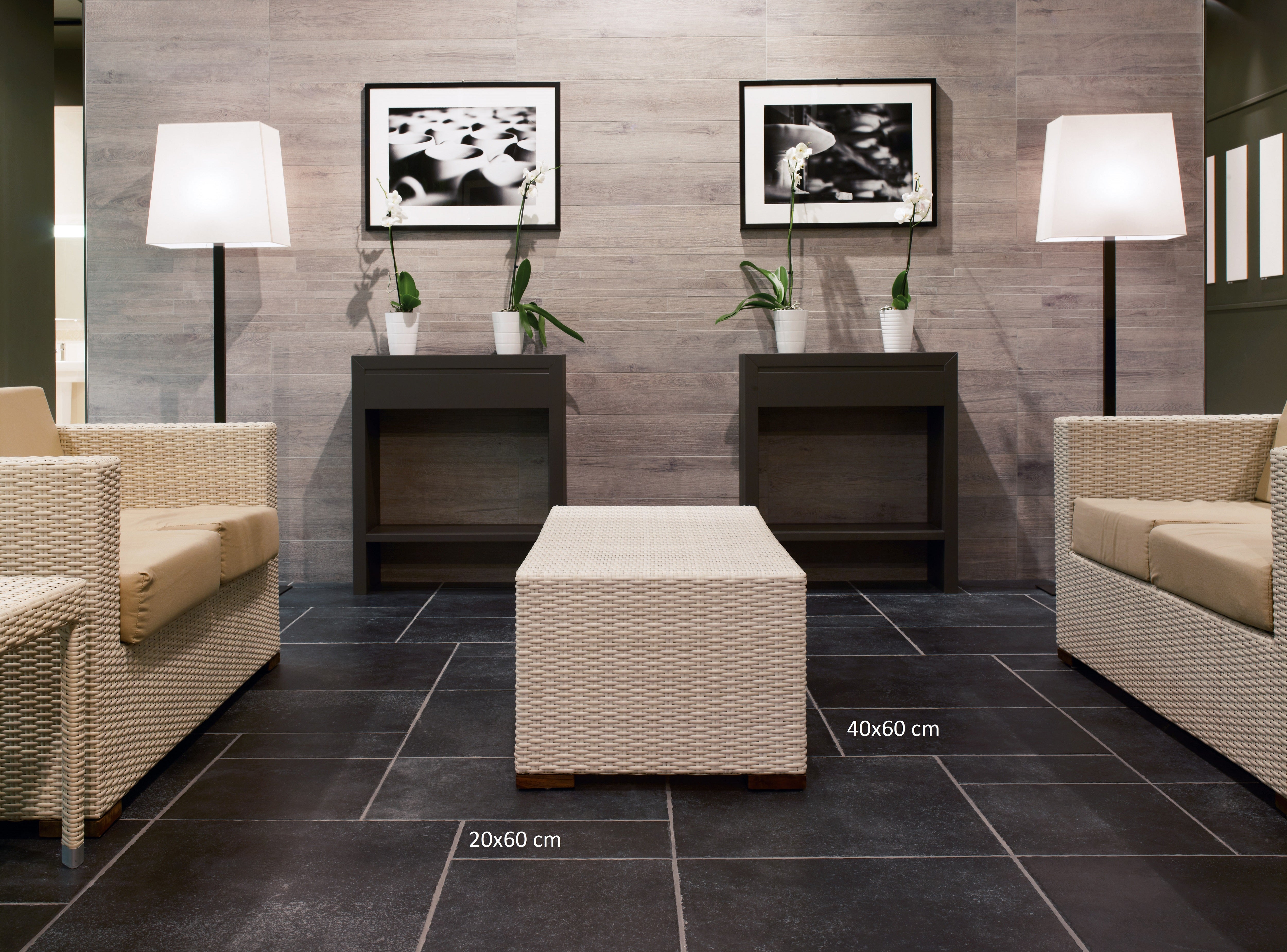 LOT 28,80 m² - Retro Dark Grey 40 x 60 x 1 cm