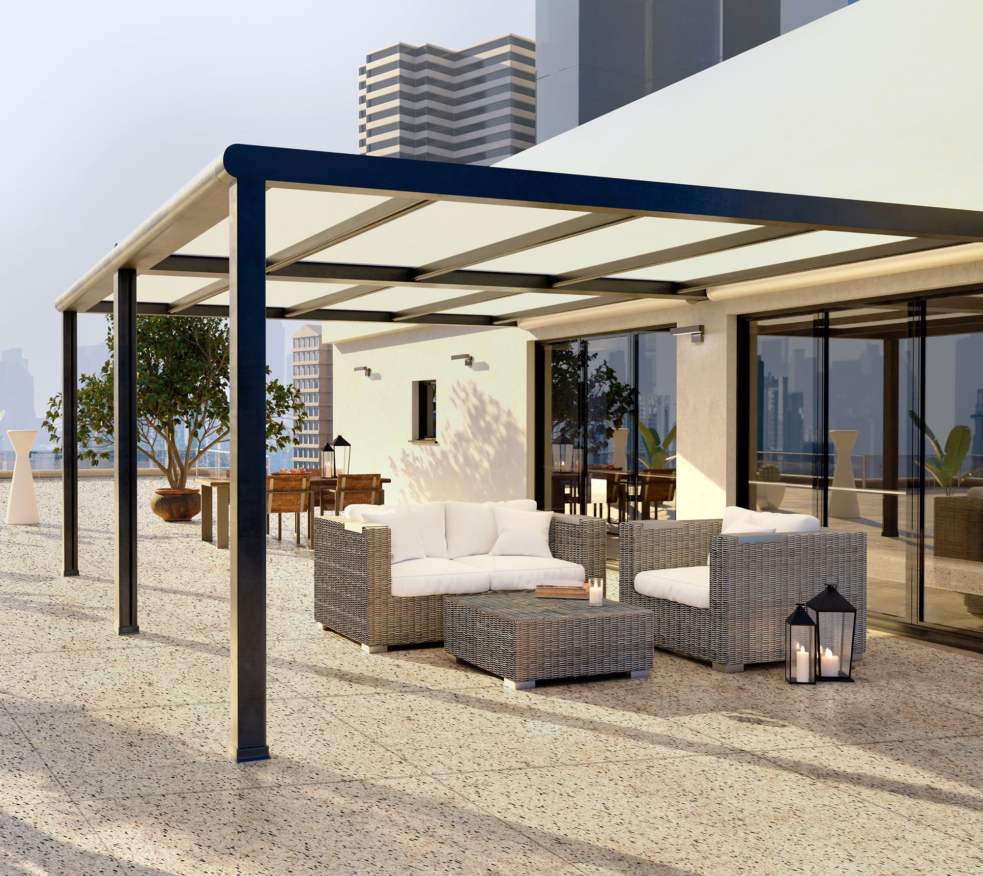 Keramische Terrastegel | Terrazzo M White