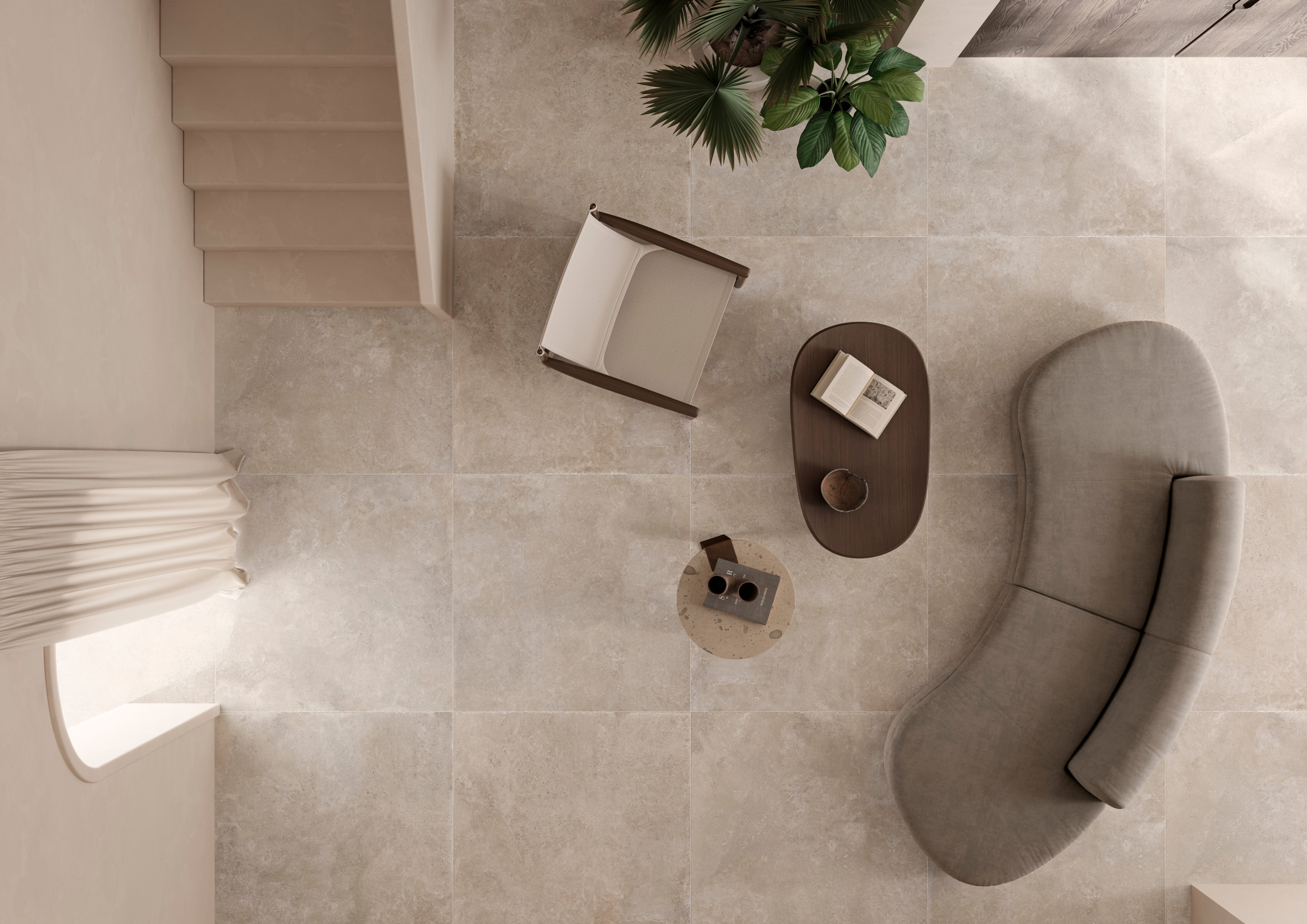 Keramische tegel | Beige 90 x 90 x 1 cm Nat/Ret