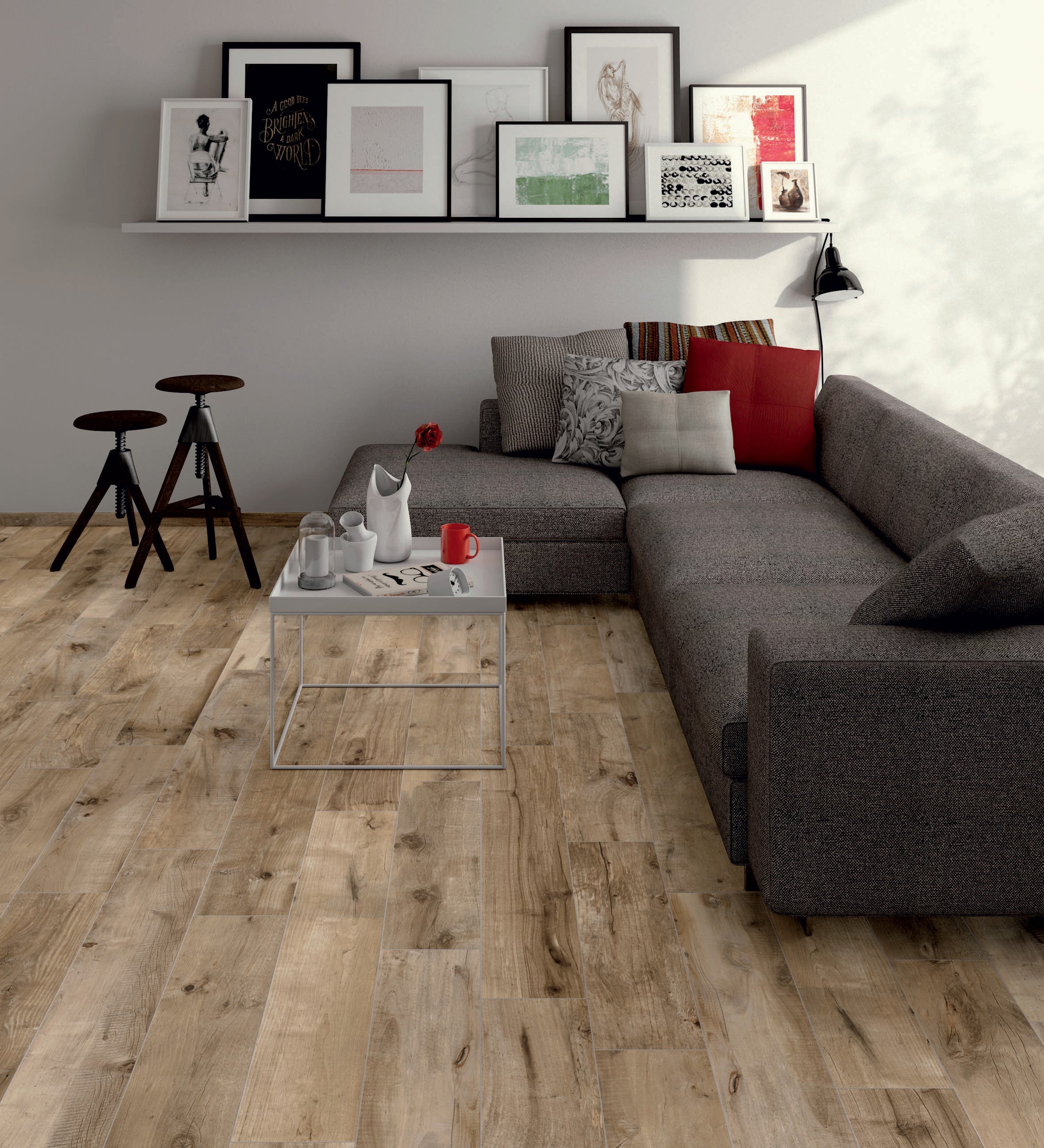 LOT 69,36 m2 - Carrelage effet parquet en céramique - Naturale 20x170x0,95cm