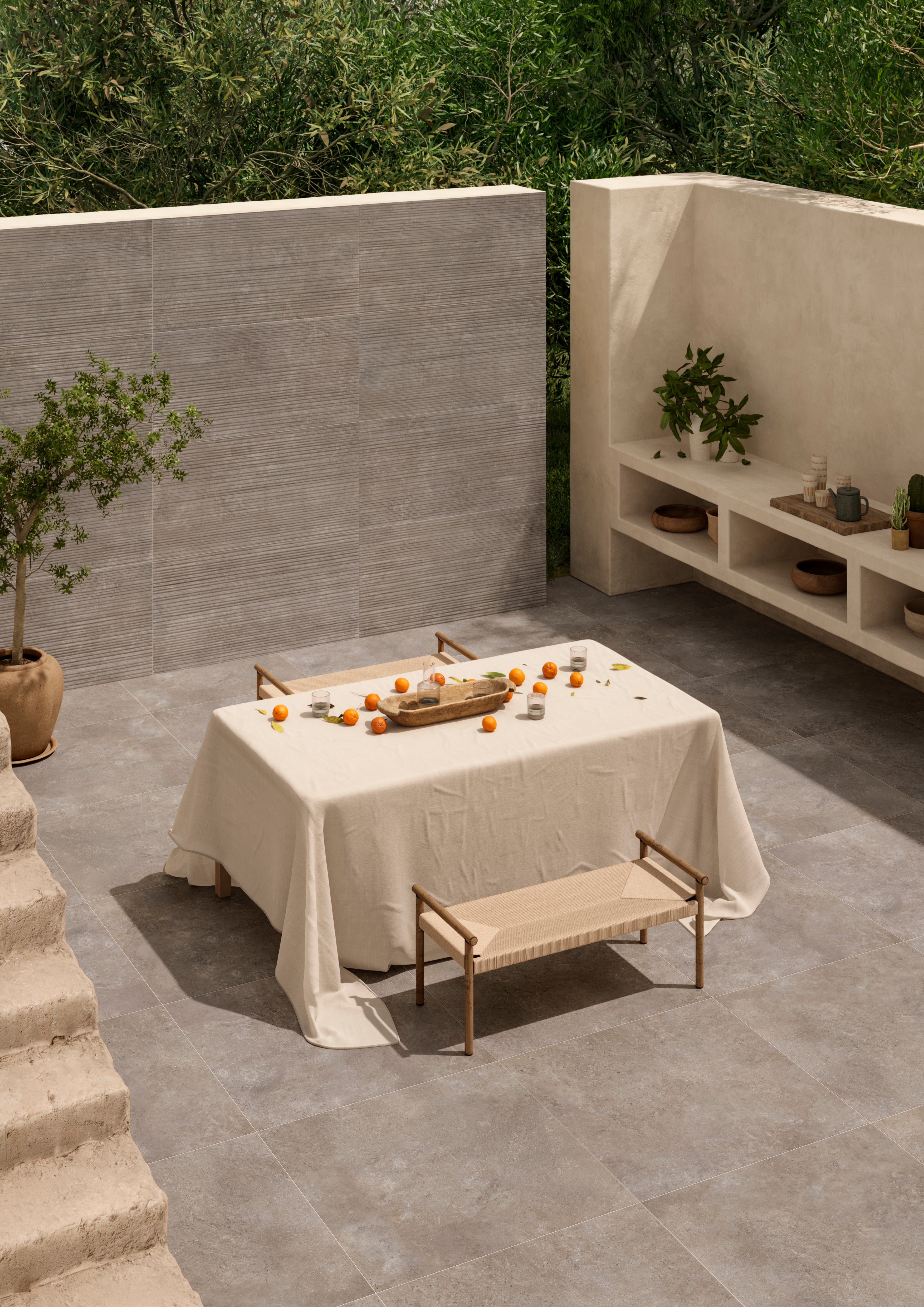 Keramische Terrastegel - Grigio 90 x 90 x 2 cm