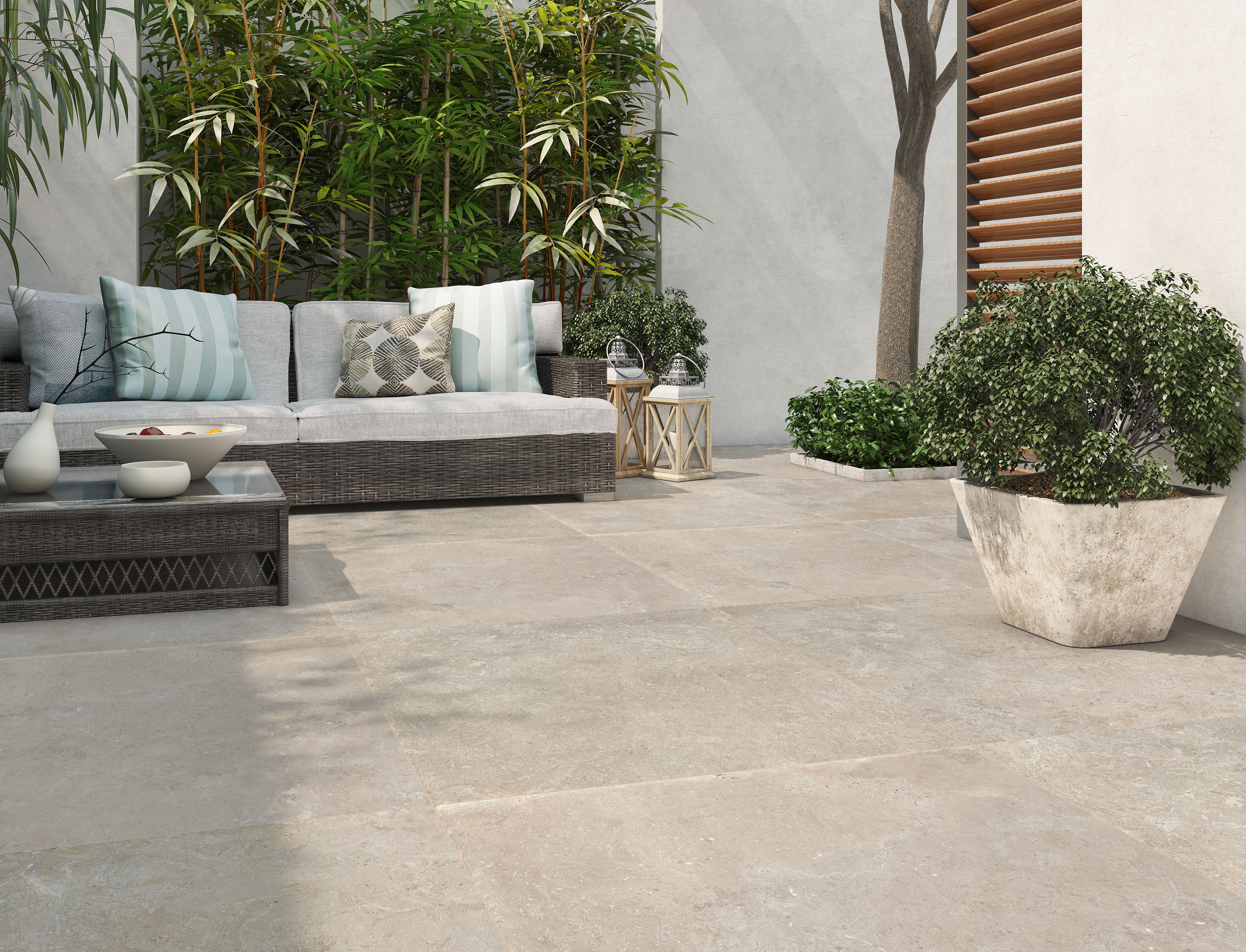 Keramische terrastegel | Beige 90 x 90 x 2 cm