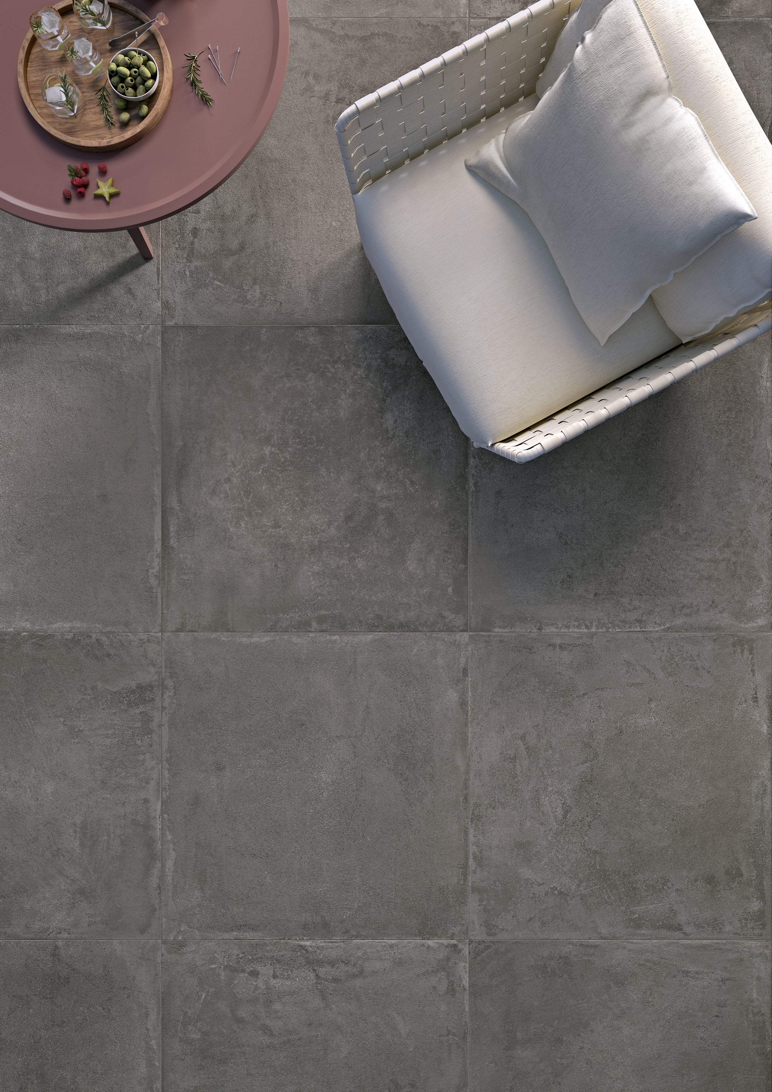 Terrastegel - Pewter 90 x 90 x 2 cm
