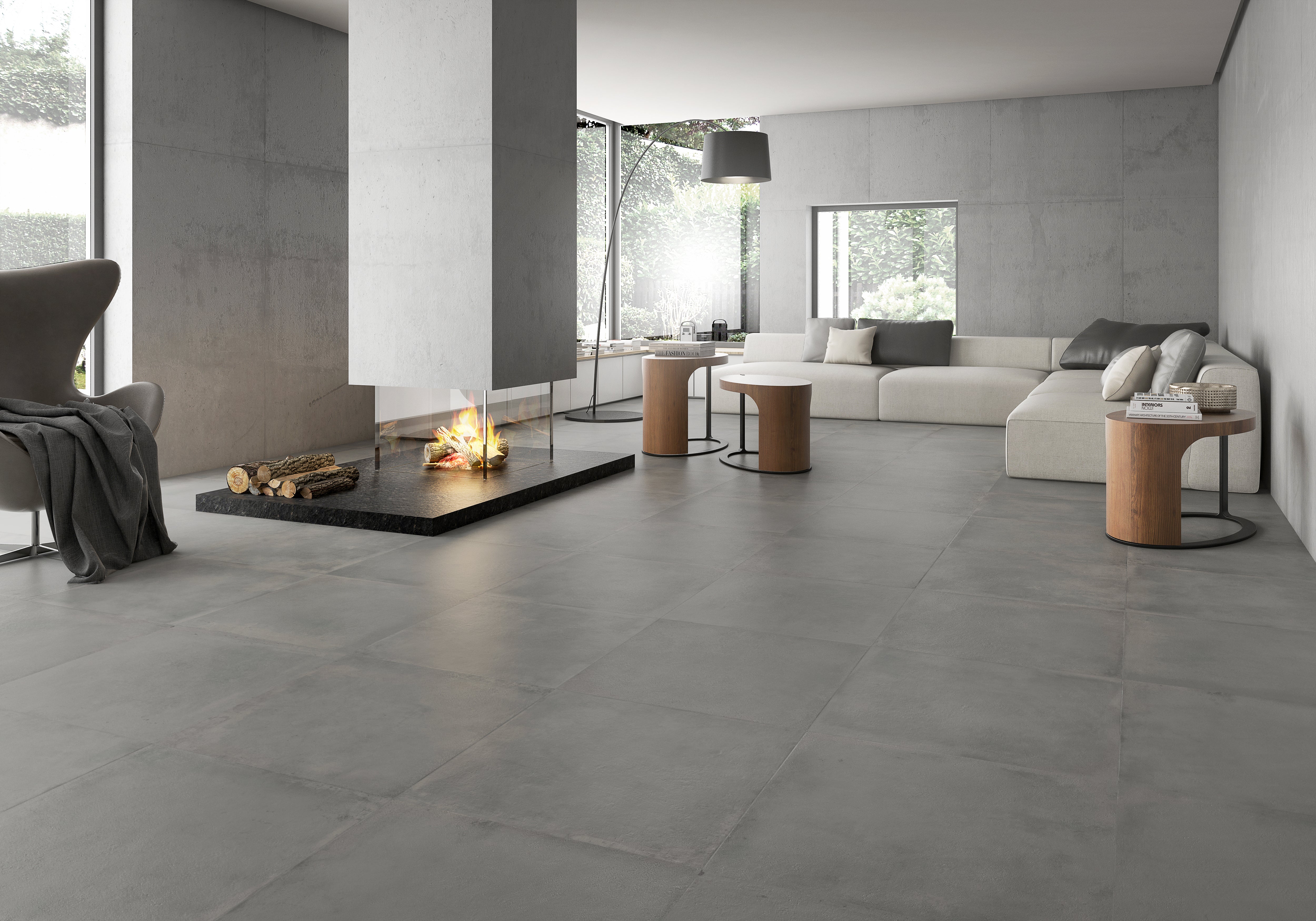 COMPLEET LOT 12,43m² OP= OP 'WEB ONLY' Keramisch betonlook - Grigio 75x75 cm