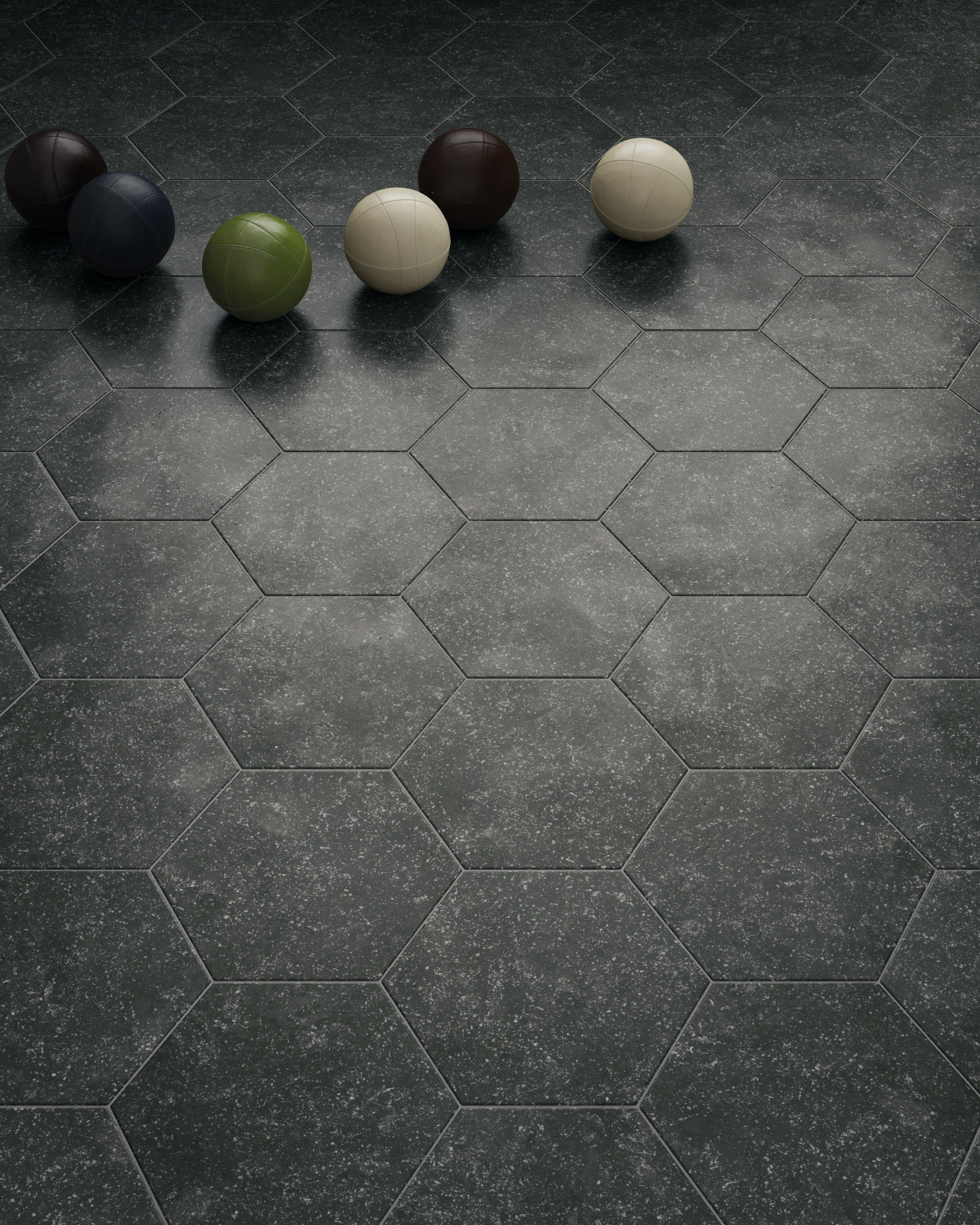 Pierre bleue Hexagone Anthracite