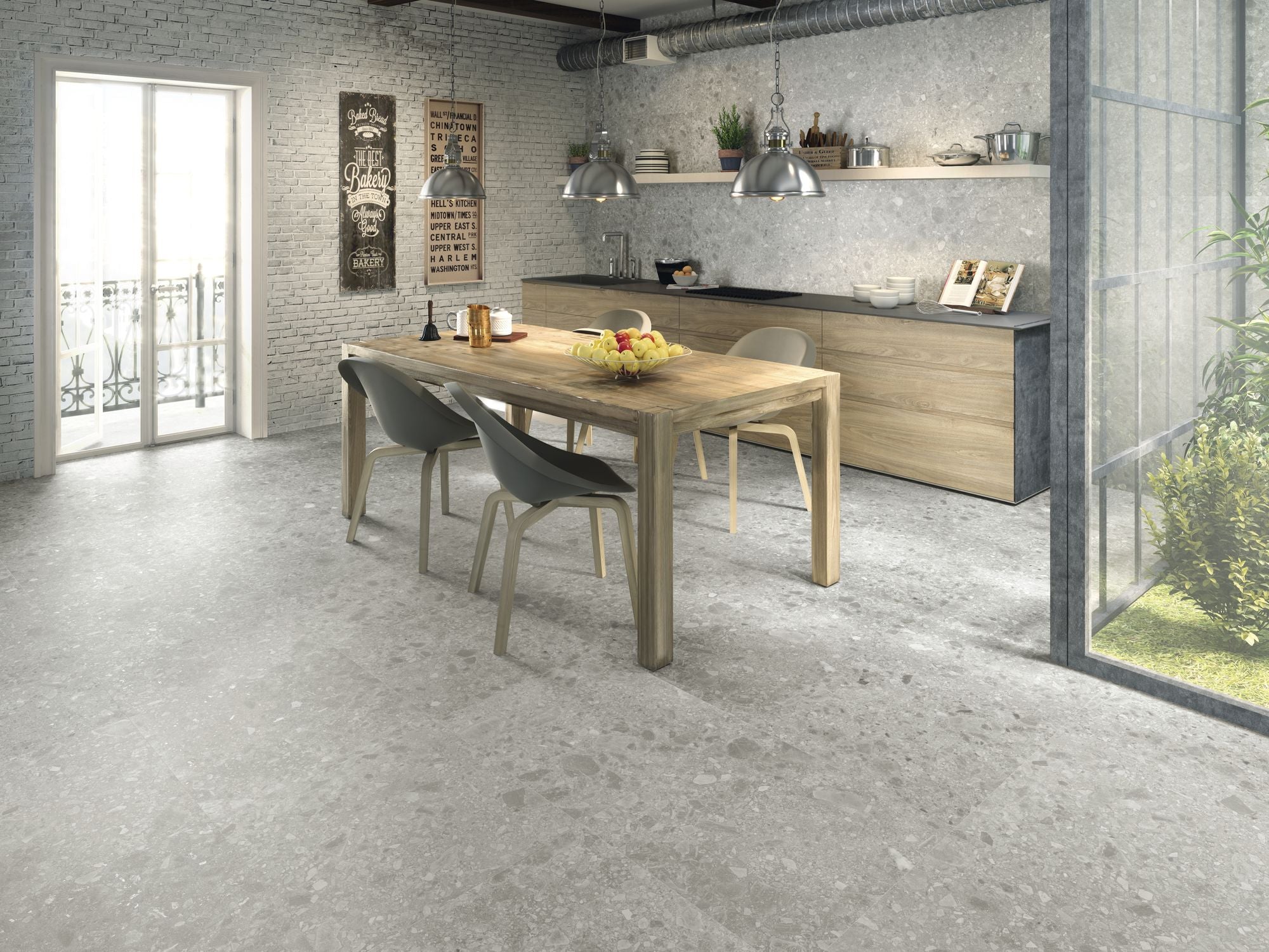 Keramische Tegel | Terrazzo Grigio 60 x 60 x 1 cm