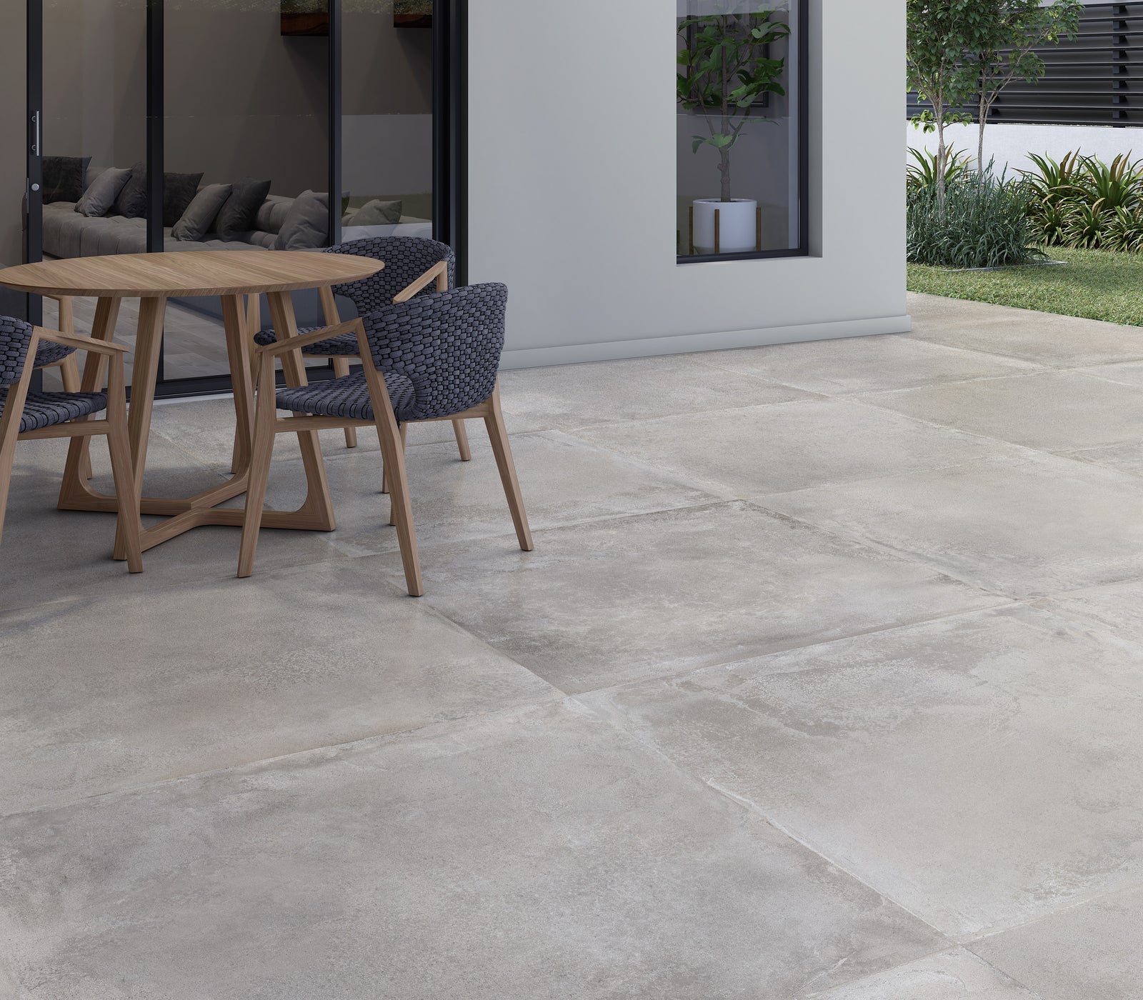 Terrastegel-keramische-beton Carrelage de Terrasse Céramique - Grey 90 x 90 x 2 cm