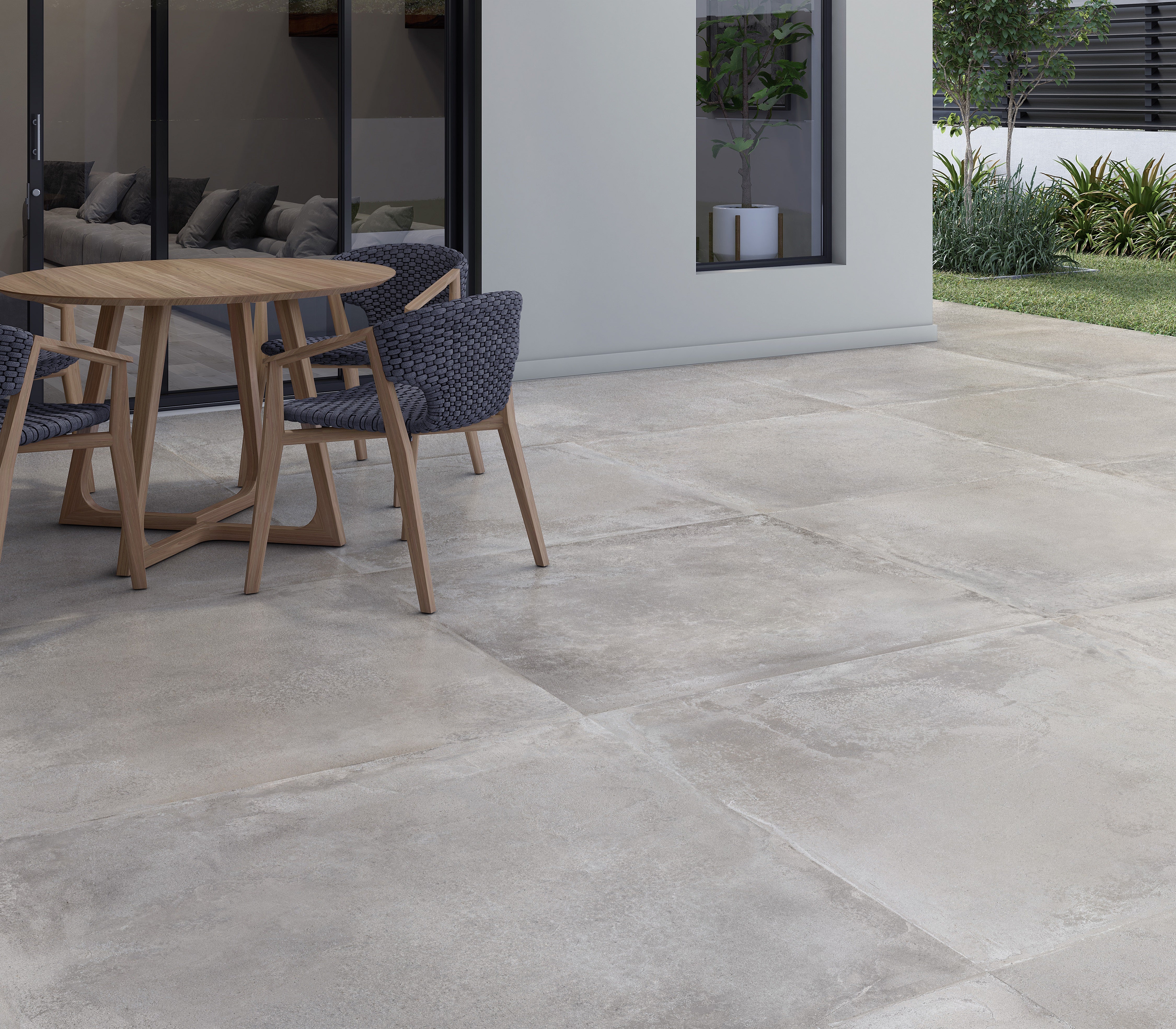 Keramische Terrastegel - Grey 90 x 90 x 2 cm