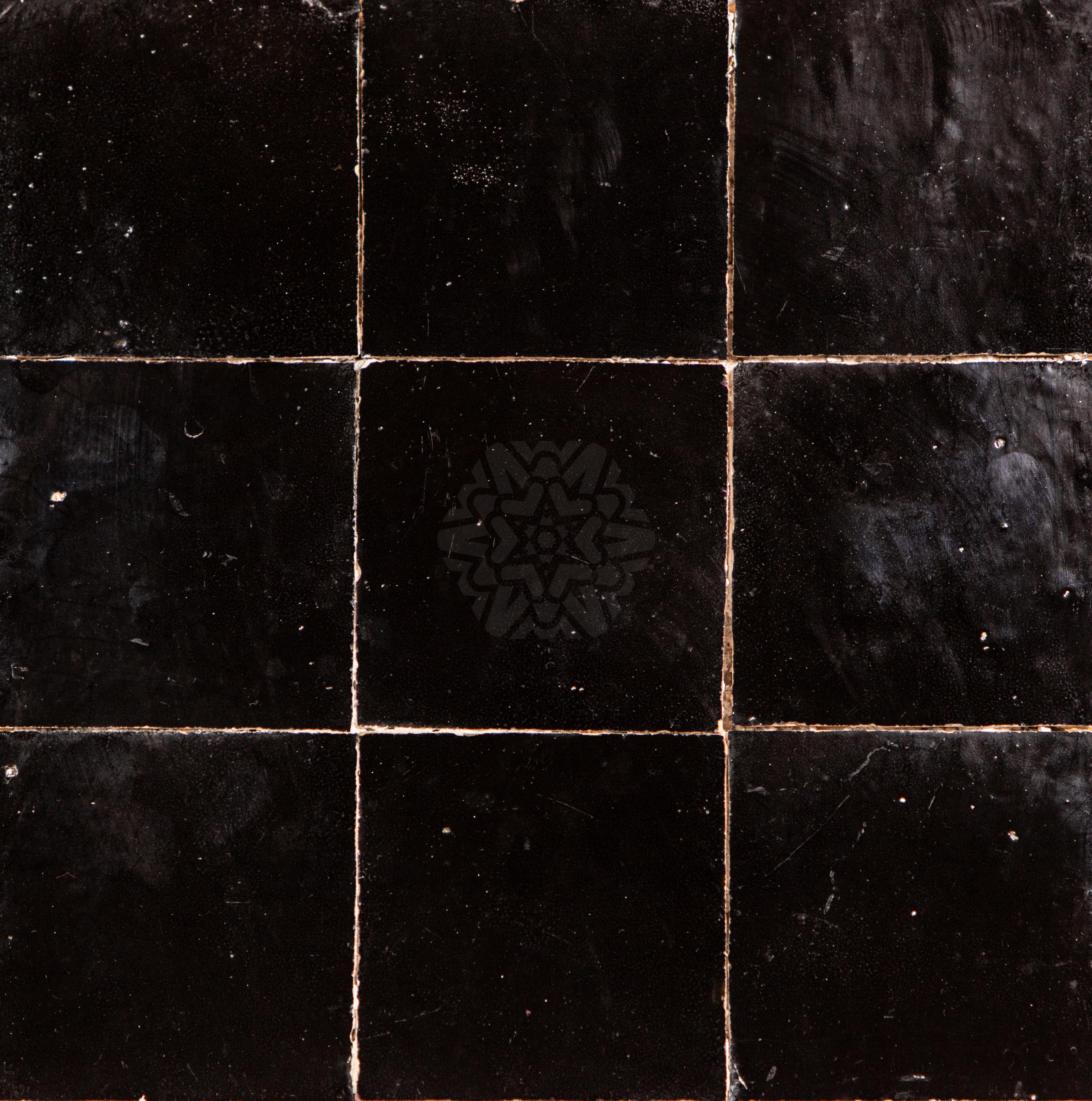 Zellige Noir Brillant 10 x 10 cm