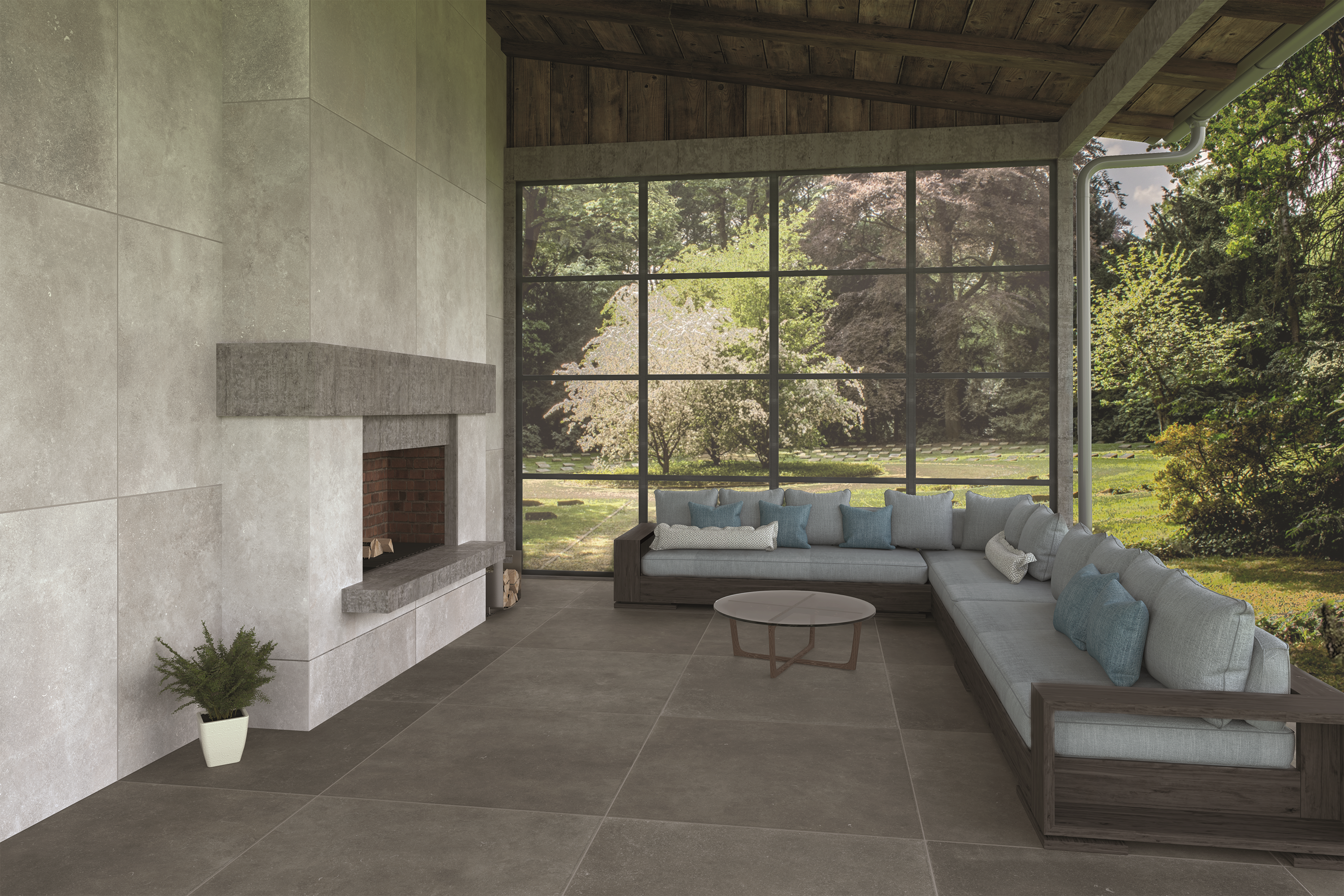 Betonlook tegel - Stone E Grafite 100x100 cm