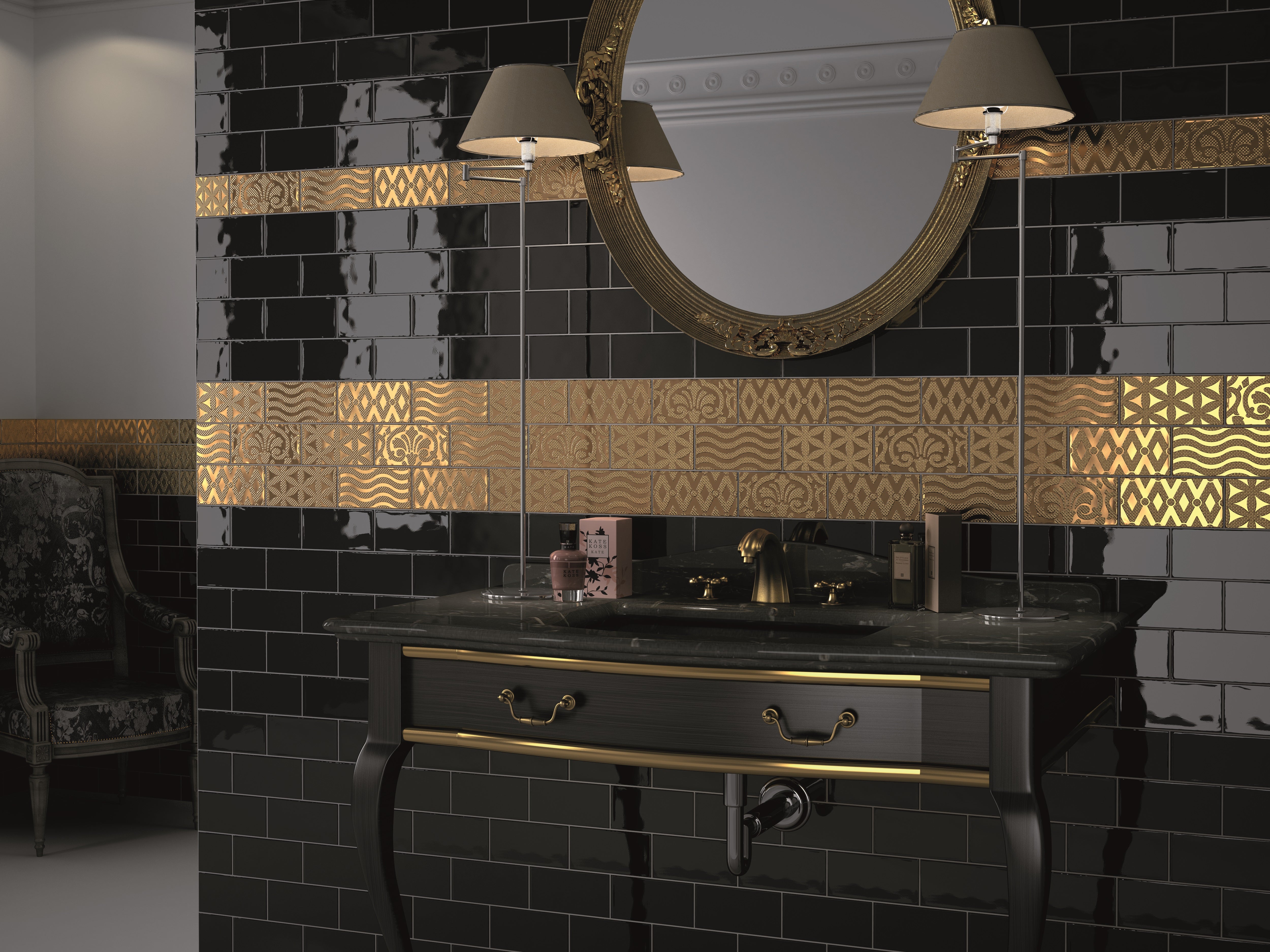 Majolica aux bords vieillis - Negro