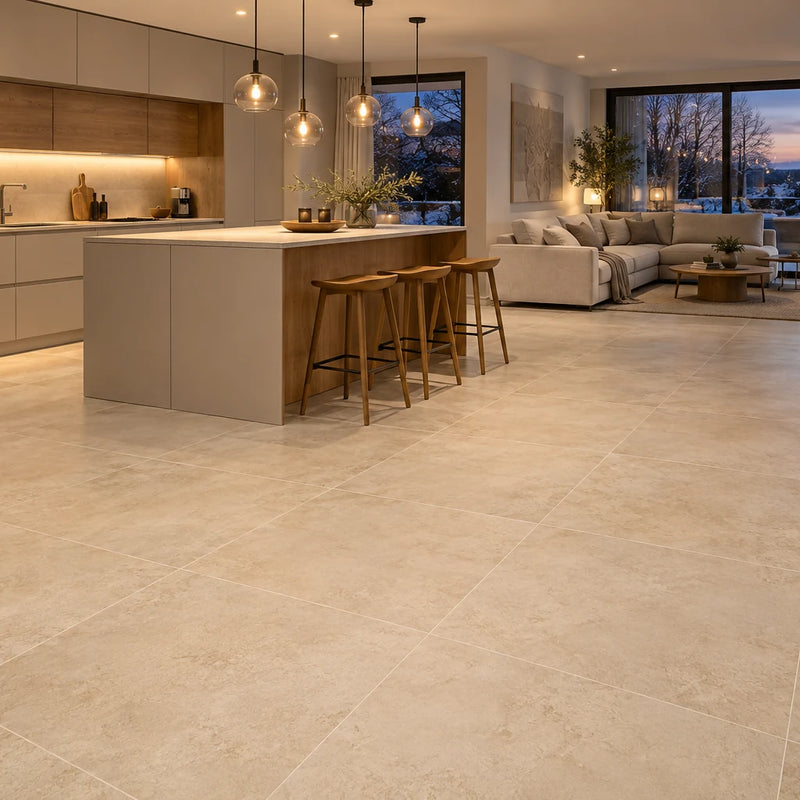 Keramisch natuursteen Carrelage céramique beige 80x80 cm – effet pierre naturelle