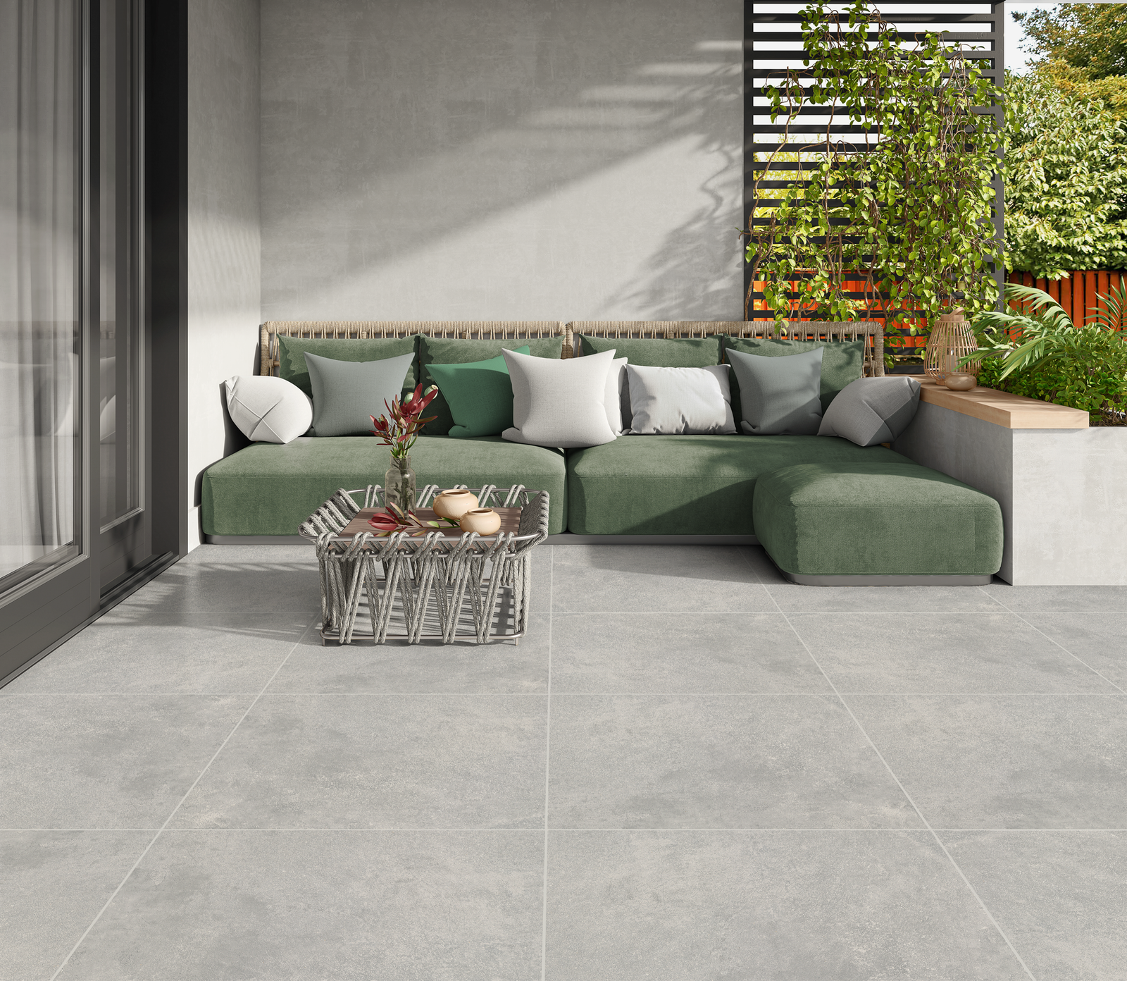 Terrastegel-keramische-beton Grey S. 59,5 x 59,5 x 2 cm Ret