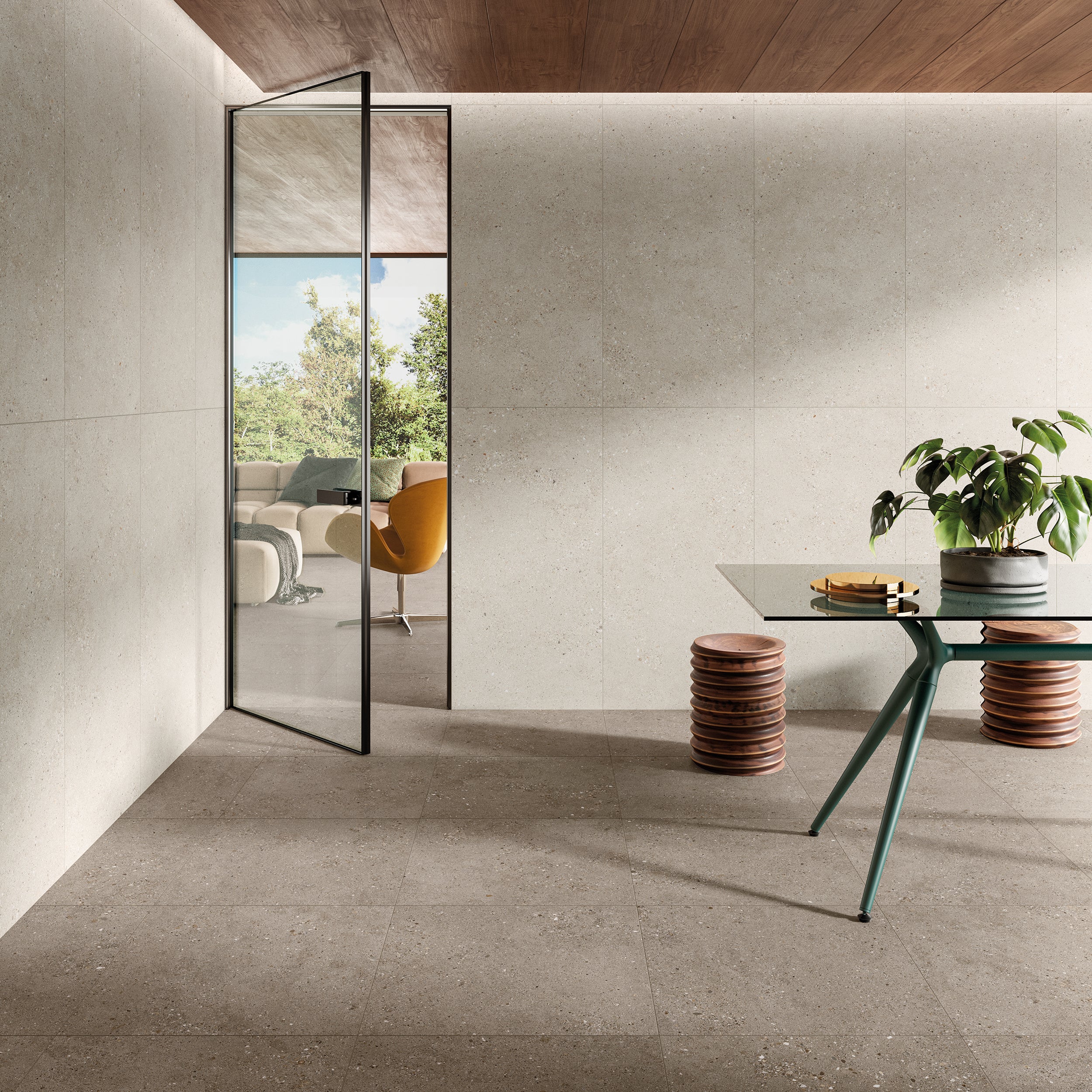 Keramische tegel | Natuursteenlook | Beige 60 x 120 x 0.9 cm