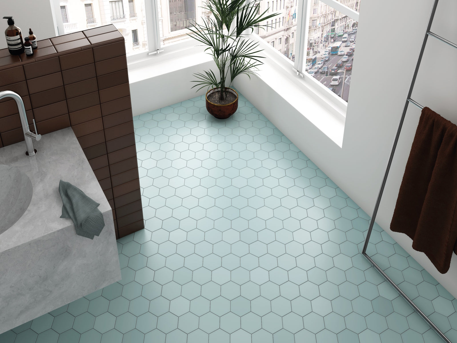  Keramische Hexagoon Tegel | Blue Clair 11,6 x 10,1 cm
