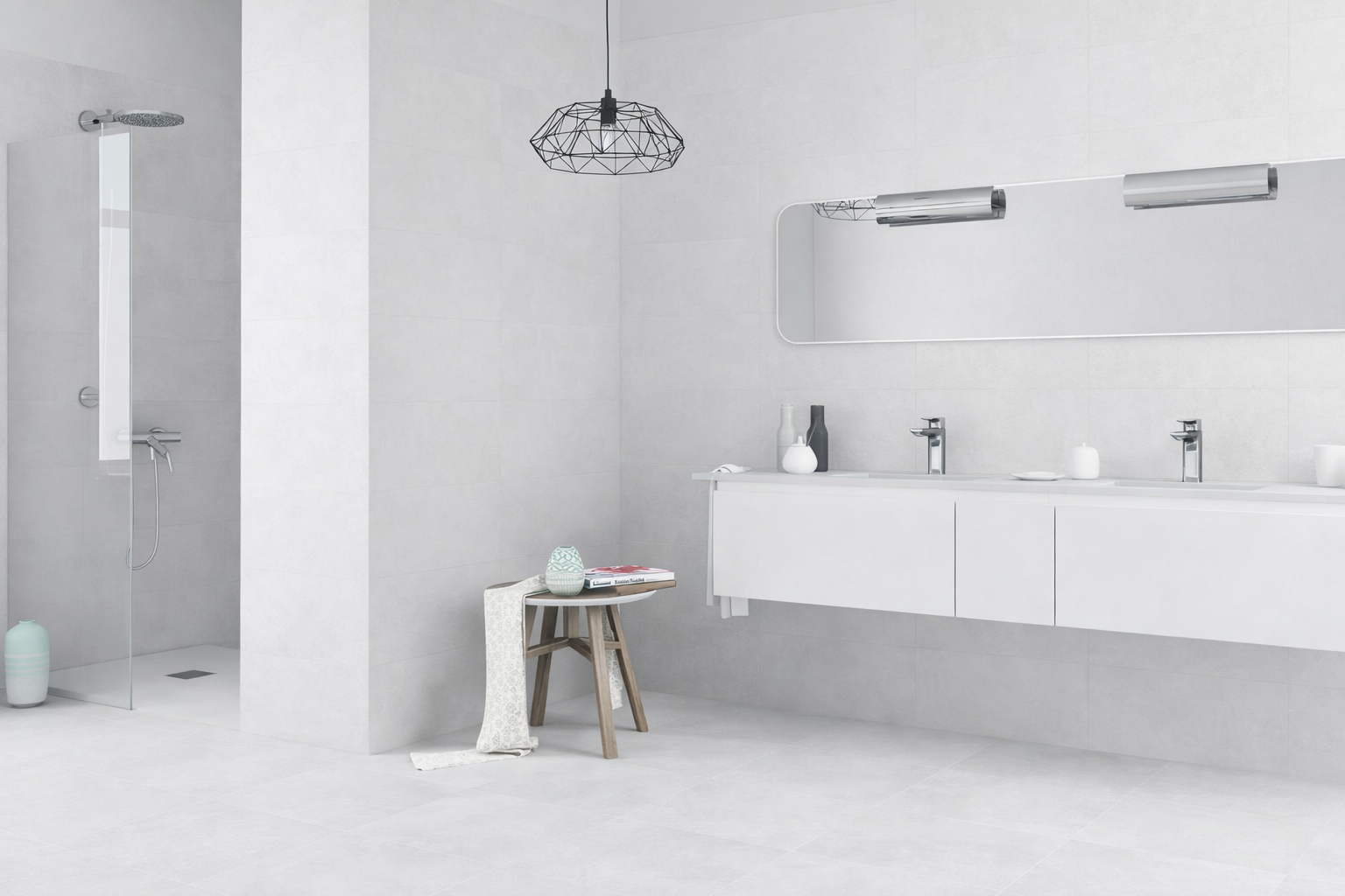 Keramisch beton Keramische tegel | White Matt 60 x 120 x 1,05 cm | LOT 12.96m2 | OP=OP