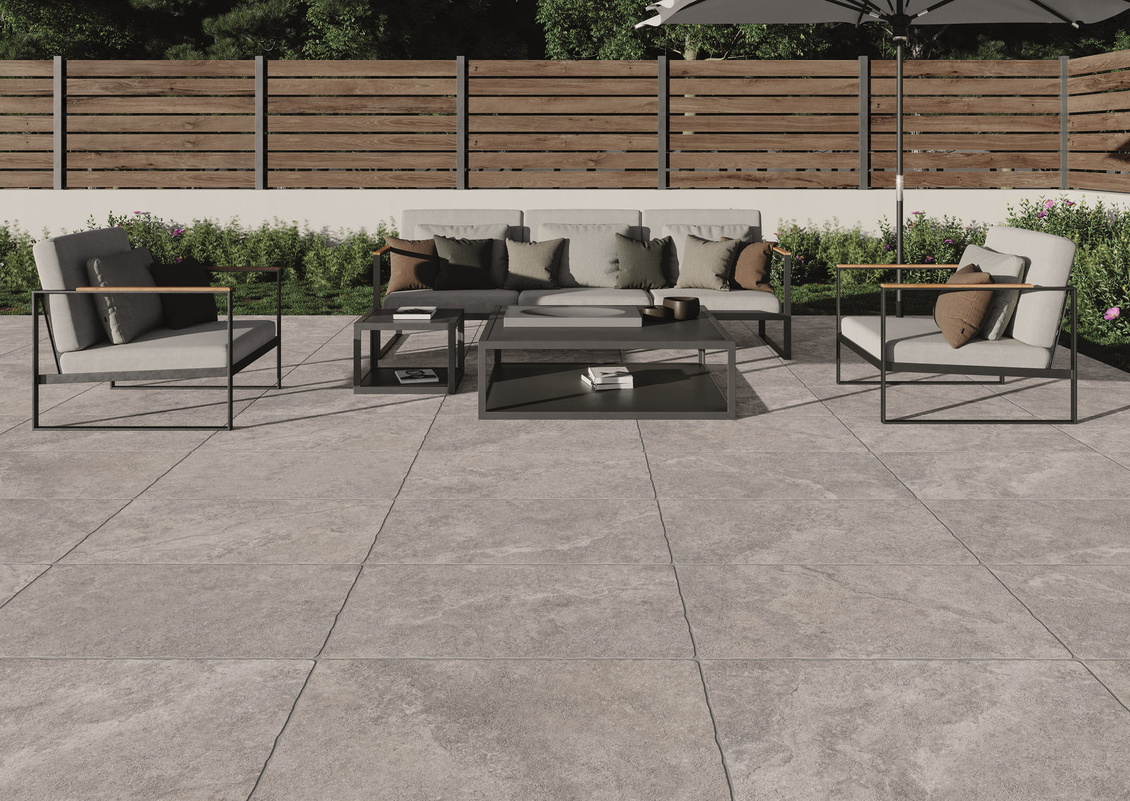Terrastegels-keramisch-natuursteen Keramische Terrastegels | Grey 60 x 90 x 2 cm