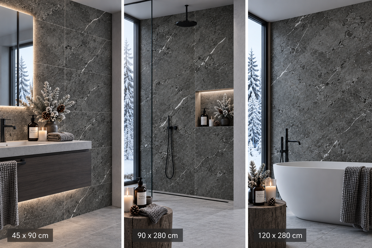 Panneau mural SPC Black Marble – effet marbre noir pour salle de bain et douche