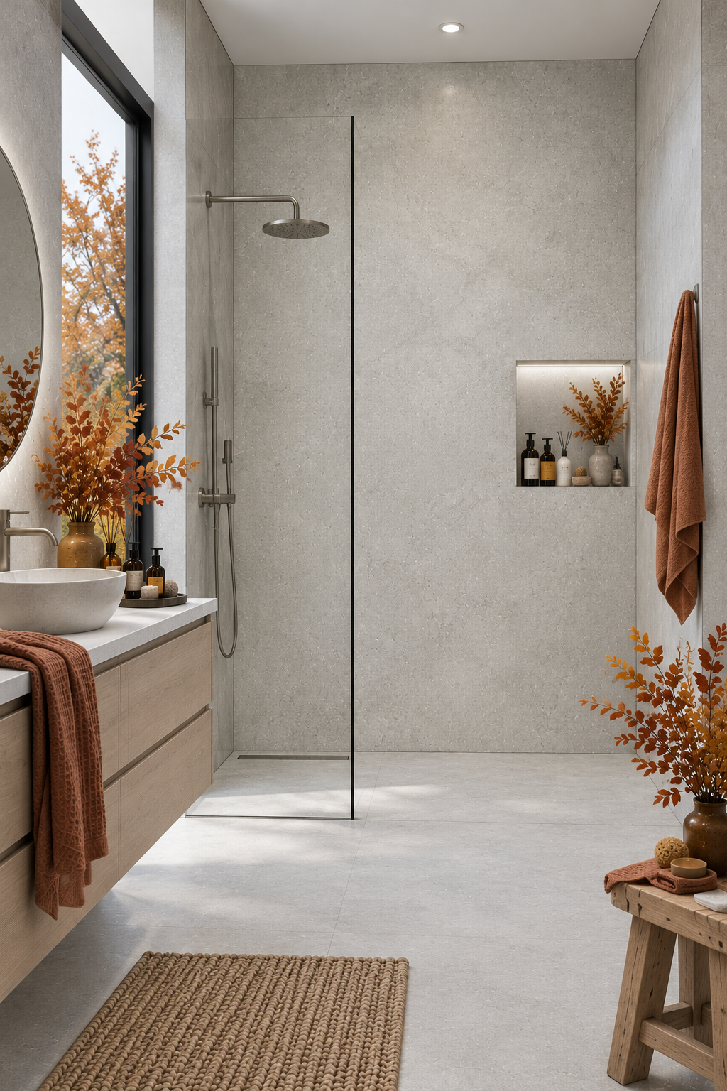 Panneau mural SPC XXL Min – effet pierre naturelle pour salle de bain et douche