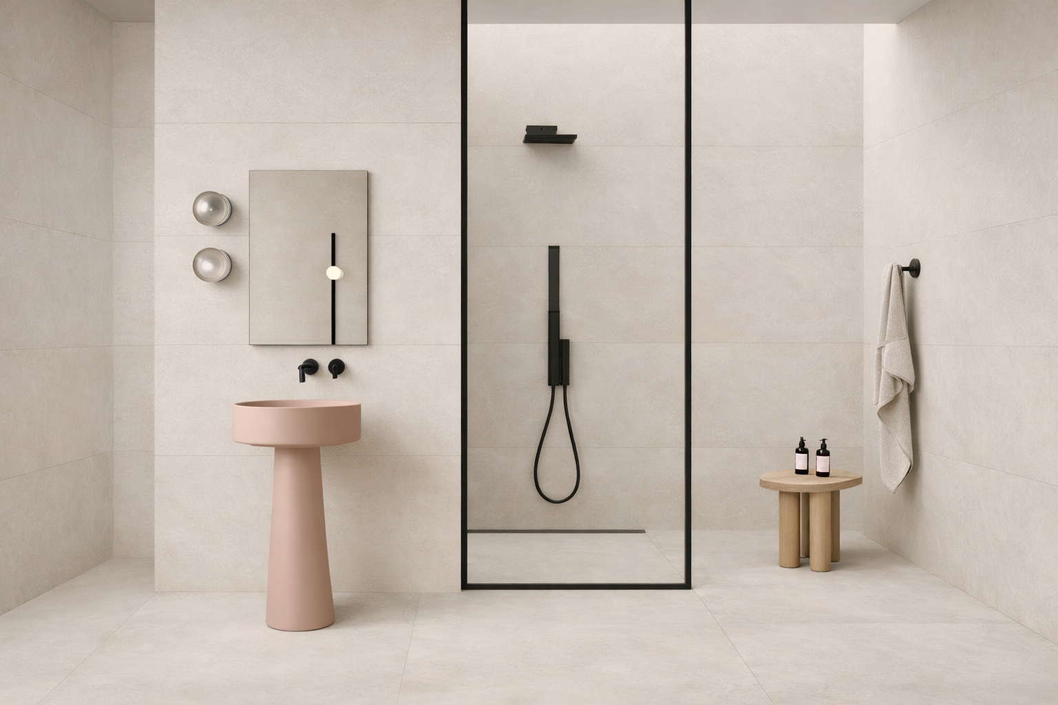 Keramische tegel Sand– resine- of pleisterwerk look | Groot Formaat