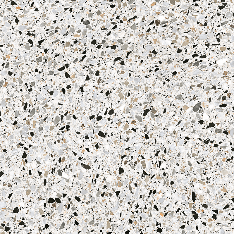 Keramisch natuursteen Keramische terrazzotegel | wit/bruin 60x60 cm – originele terrazzo look