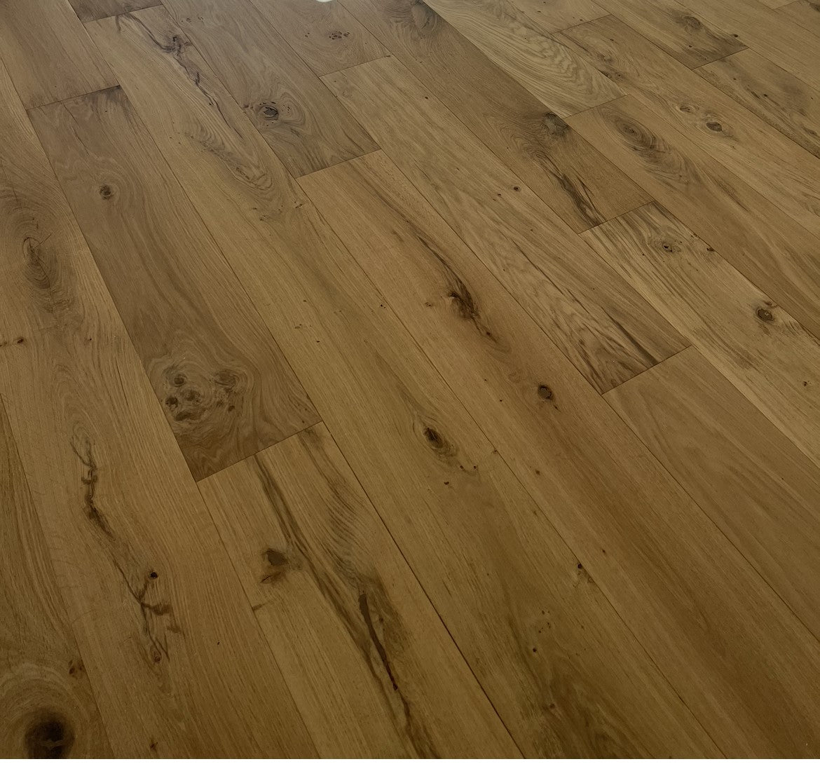 Parquet en Bois | Parquet Contrecollé Chêne Huile UV Invisible 19 x 190 x 1,4 cm