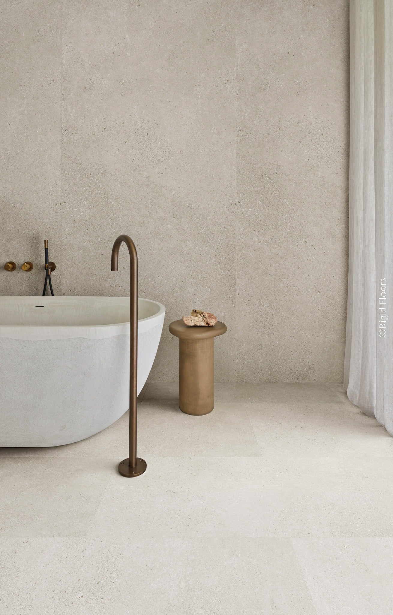 Panneau mural en plastique Panneau mural SPC XXL Savio – effet pierre gris clair salle de bain