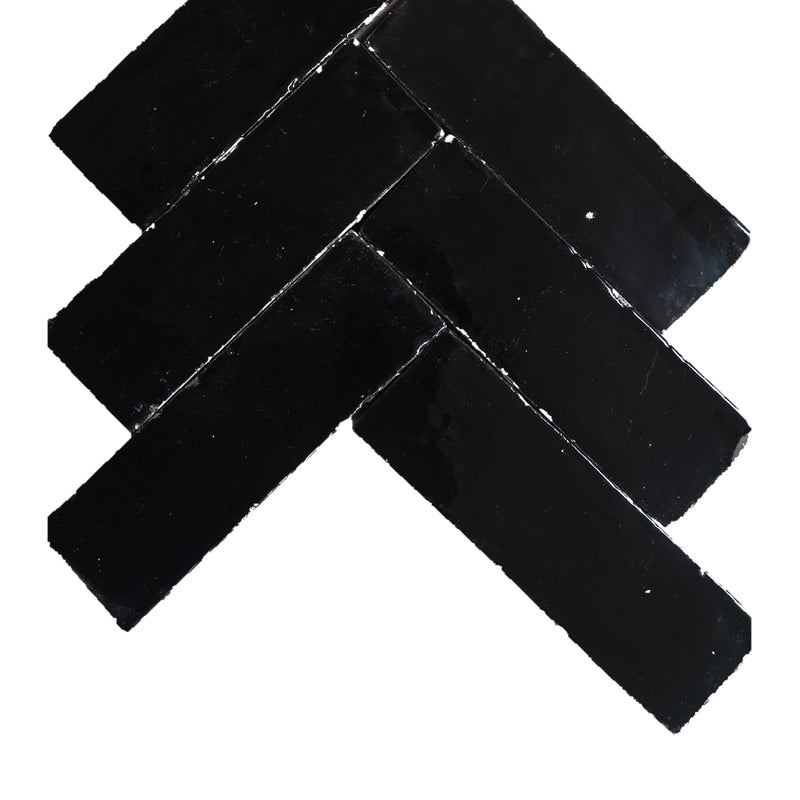 Zelliges Carrelage Zellige Marocain 5x15 cm – Rabat Black Gloss