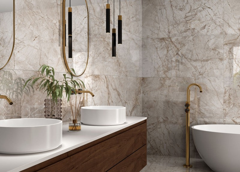 Keramisch natuursteentegel - Beige Sun – 60x120 cm (blinkend)