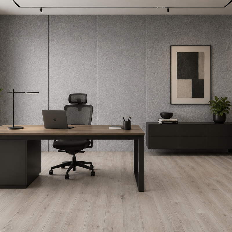 Pet-wandpaneel Panneau mural acoustique en PET gris clair 12 mm – 122 × 275 cm