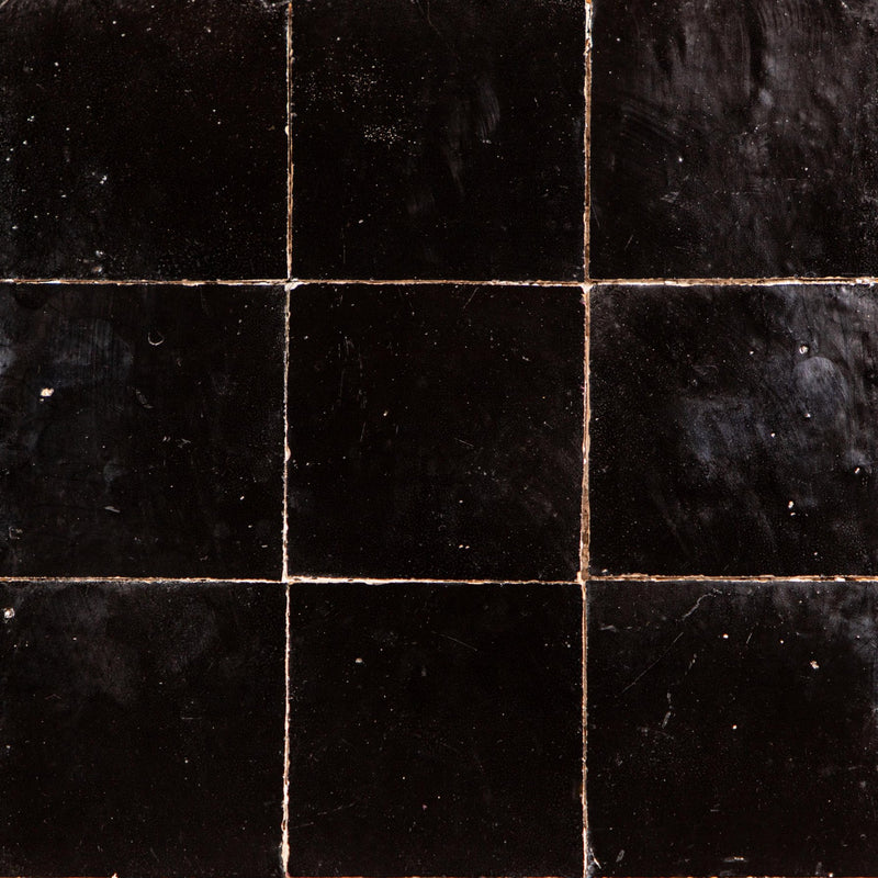Zelliges Marokkaanse Tegels 10x10 cm – Rabat Black Gloss Glanzend zwart