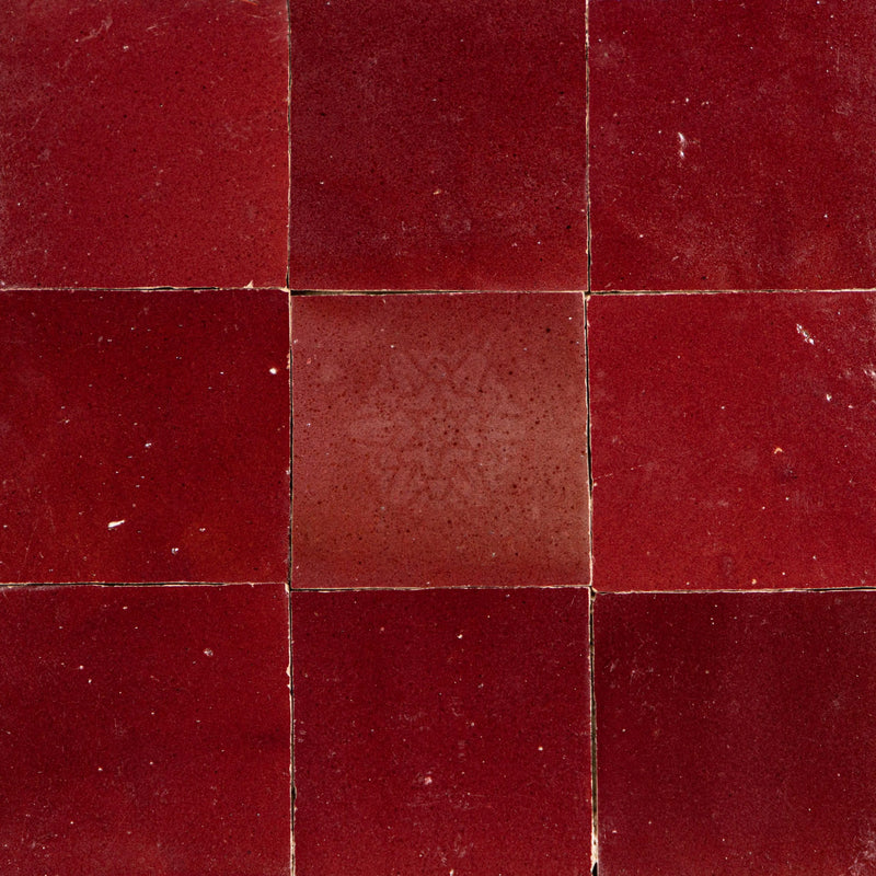 Wandtegels-zelliges Marokkaanse Tegels 10x10 Burgundy | Bordeauxrood