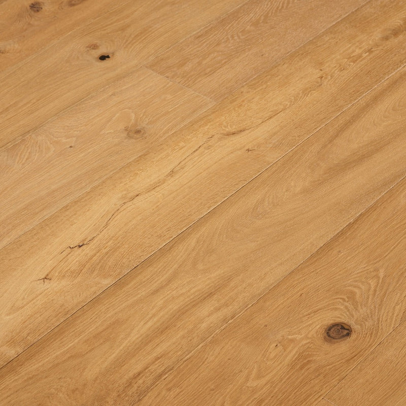 Parquet contrecollé en chêne Parquet en chêne | Fumé Eiken Parket Luberon – Raclé & Oxi-Geolied – 14x190x2200 mm