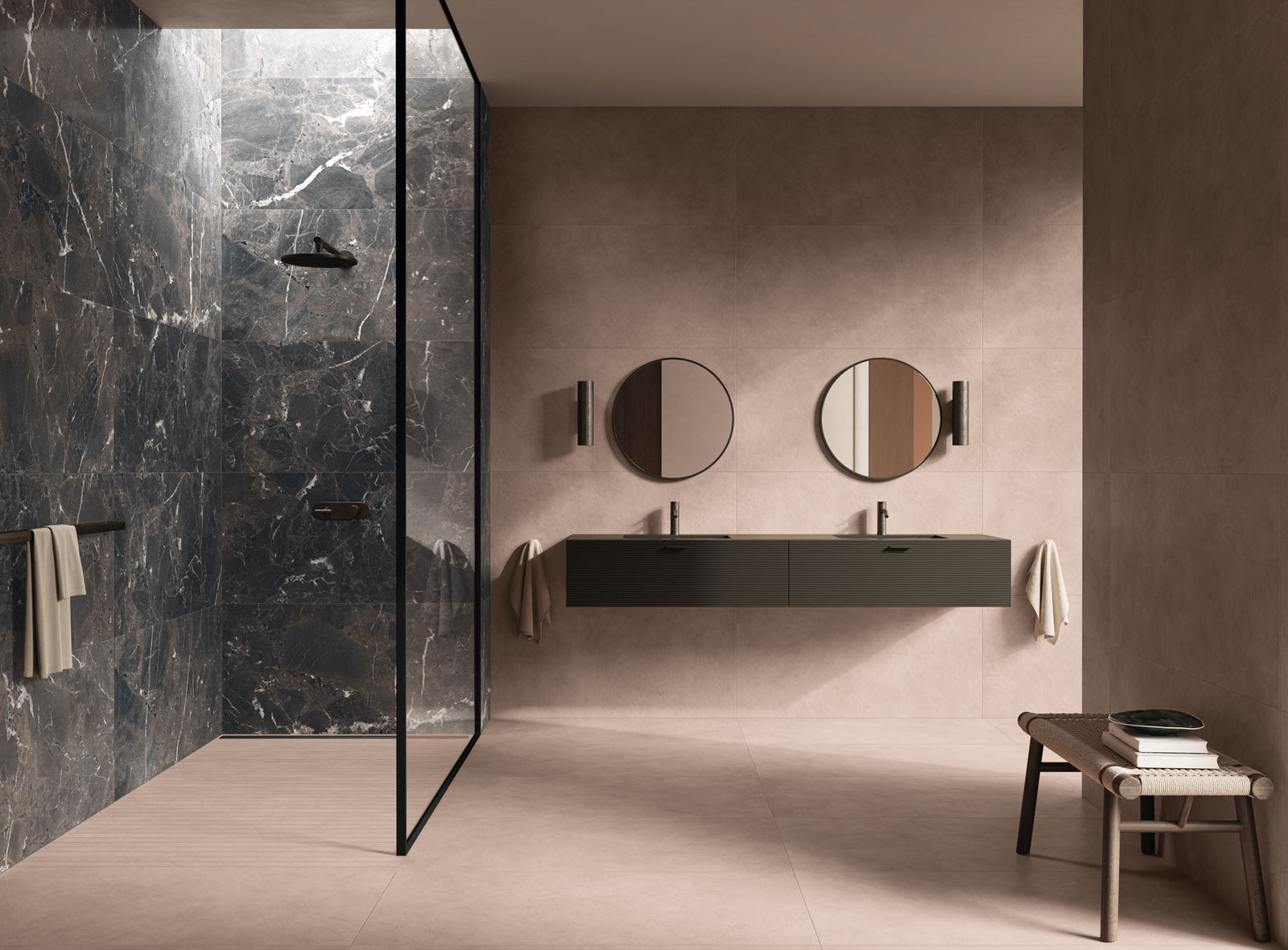 Keramisch beton Keramische tegel Clay – resine- of pleisterwerk look | Groot Formaat