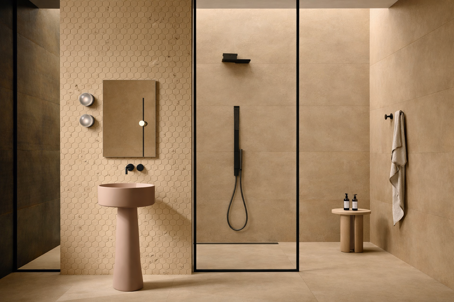 Keramisch beton Keramische tegel M – resine- of pleisterwerk look | Groot Formaat