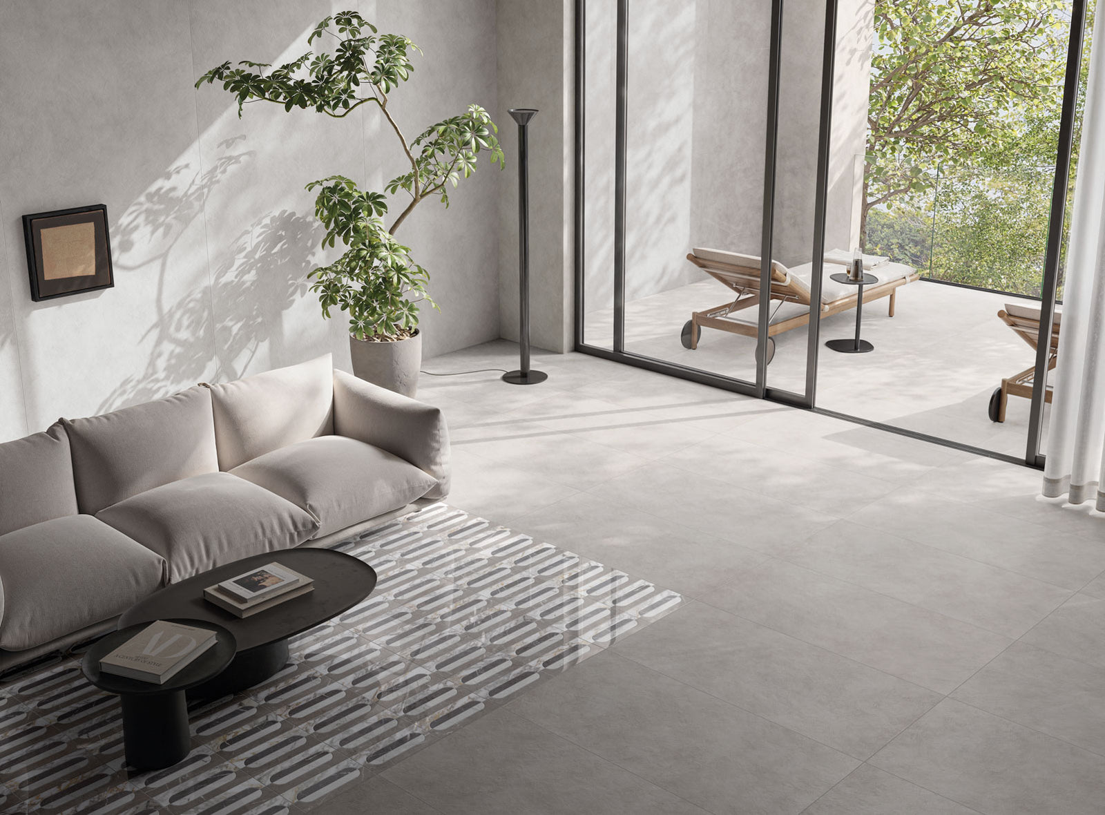 Keramisch beton Keramische tegel Ash – resine- of pleisterwerk look | Groot Formaat