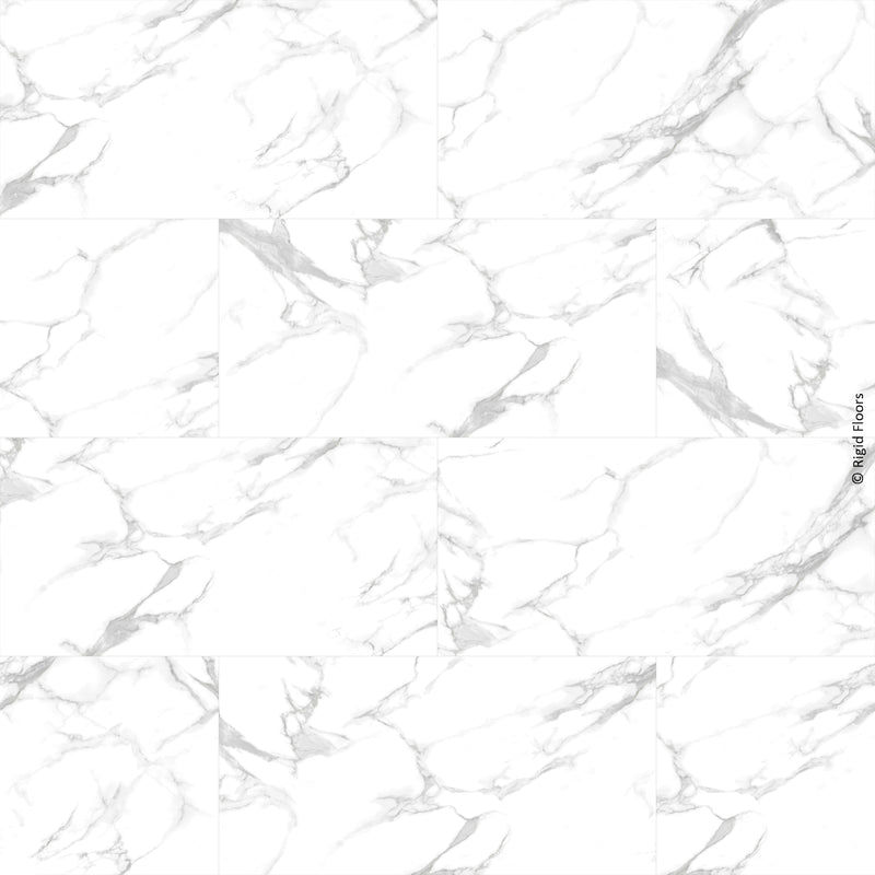 Spc vloertegels MEGA TILES White Marble – SPC klikvloertegels met microvelling 60 × 120 cm
