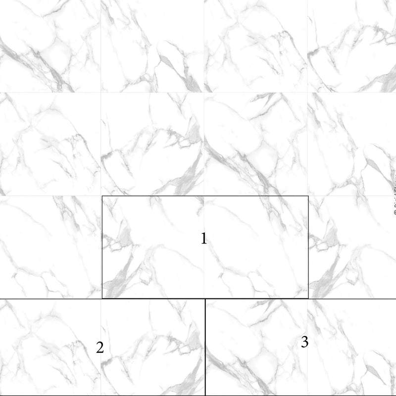 Spc vloertegels MEGA TILES White Marble – SPC klikvloertegels met voeg 60 × 120 cm