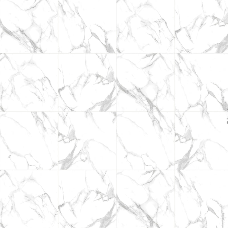 Spc vloertegels MEGA TILES White Marble – SPC klikvloertegels met voeg 60 × 120 cm