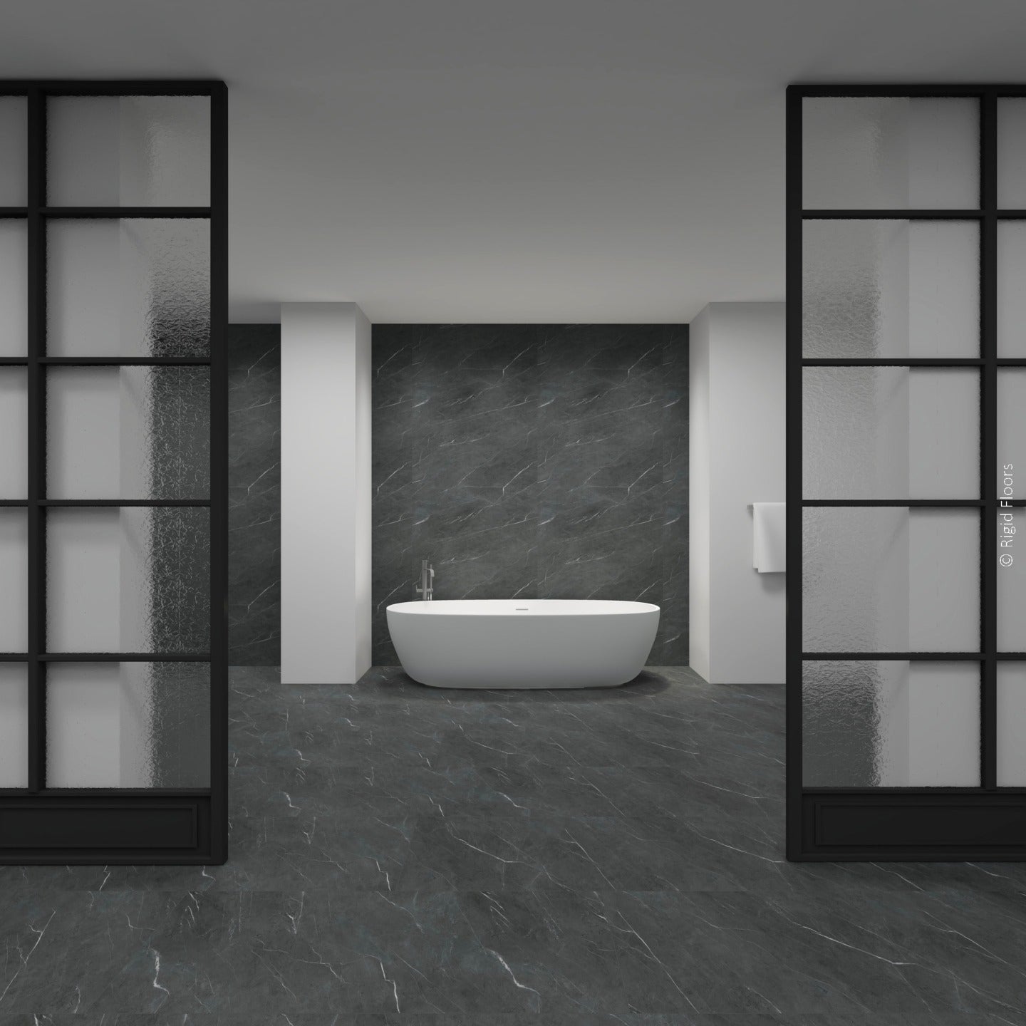 SPC wandpaneel Black Marble – zwarte marmerlook wandpanelen voor badkamer en douche