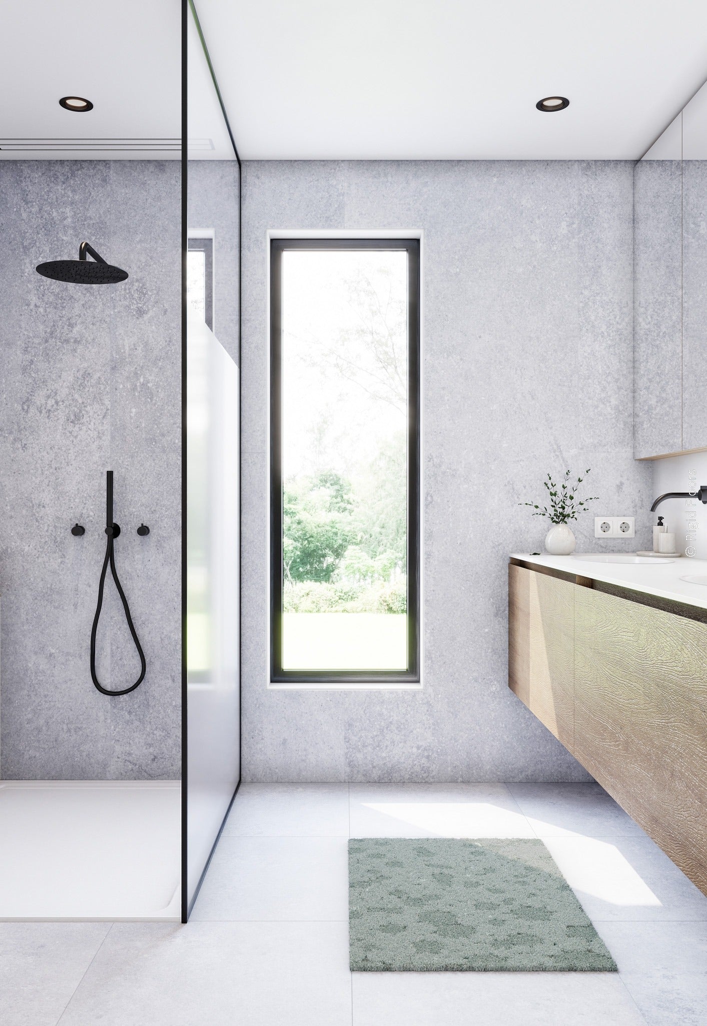 SPC XXL wandpaneel Sano – betonlook grijs wandpanelen voor badkamer & douche