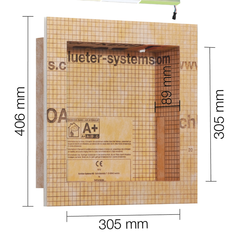 Plaatsingmaterialen-afdichting Schlüter®-KERDI-BOARD-NLT  | Nis 30,5 x 30,5 met Warm Wit LED-verlichting