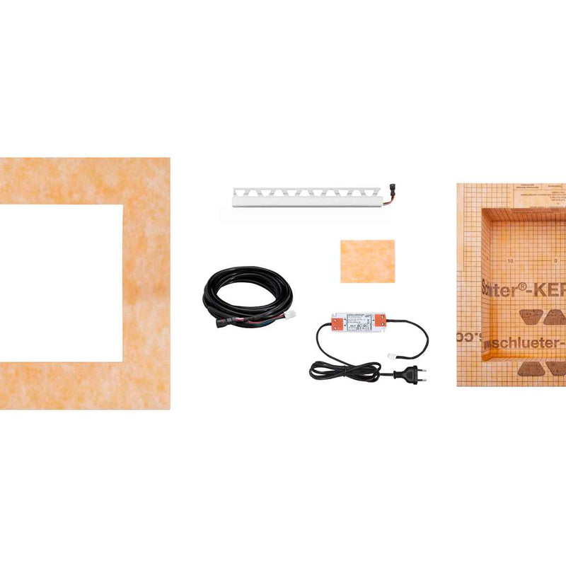 Plaatsingmaterialen-afdichting Schlüter®-KERDI-BOARD-NLT  | Nis 30,5 x 30,5 met Warm Wit LED-verlichting