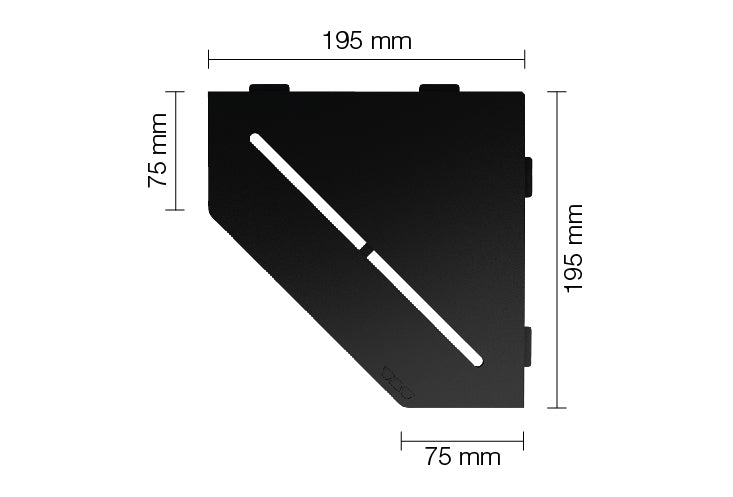 Plaatsingmaterialen-afwerking-schelf Schlüter-SCHELF-SES2D7MGS | Vijfhoekig Schap design PURE Alu. met kleurcoating Grafiet Zwart Mat