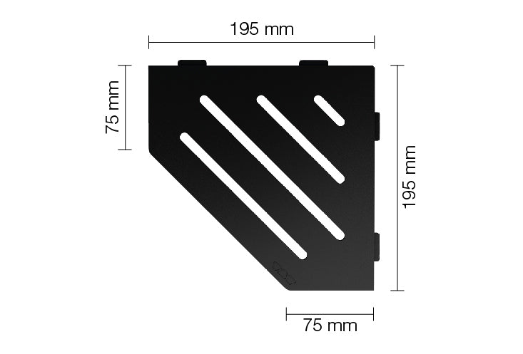 Plaatsingmaterialen-afwerking-schelf Schlüter-SCHELF-SES2D10TSSG | Étagère pentagonale design WAVE en aluminium structuré revêtement Anthracite foncé