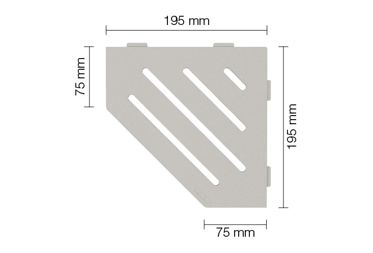 Plaatsingmaterialen-afwerking-schelf Schlüter-SCHELF-SES2D10TSBG | Vijfhoekig Schap design WAVE alu.structuur gecoat Beige Grijs