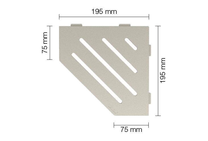 Plaatsingmaterialen-afwerking-schelf Schlüter-SCHELF-SES2D10TSC | Vijfhoekig Schap design WAVE alu.structuur gecoat Crème