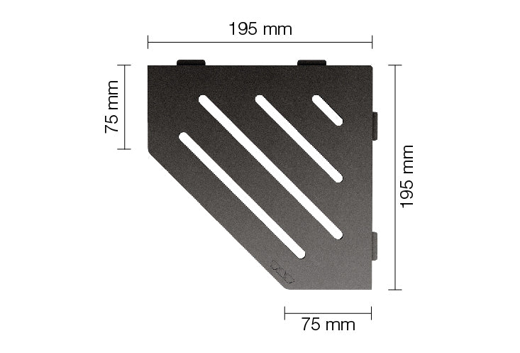 Plaatsingmaterialen-afwerking-schelf Schlüter-SCHELF-SES2D10TSDA | Vijfhoekig Schap design WAVE alu.structuur gecoat Donker Antraciet