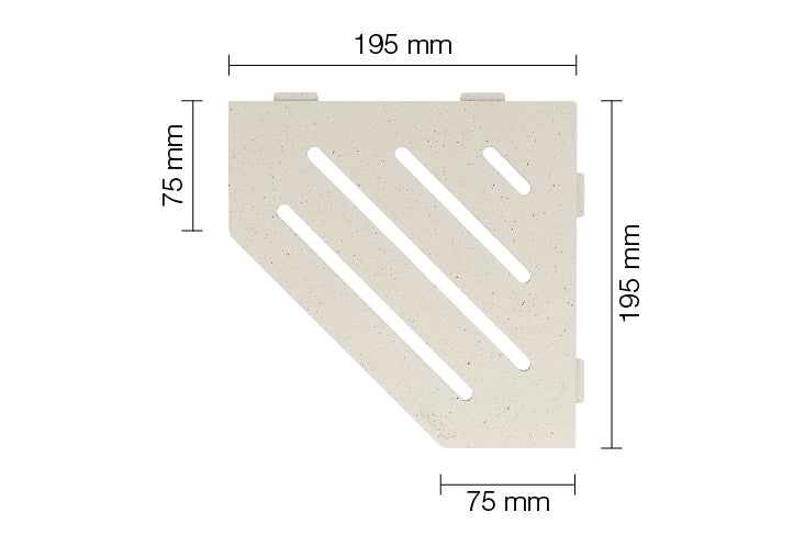 Plaatsingmaterialen-afwerking-schelf Schlüter-SCHELF-SES2D10TSI | Vijfhoekig Schap design WAVE alu.structuur gecoat Ivoor