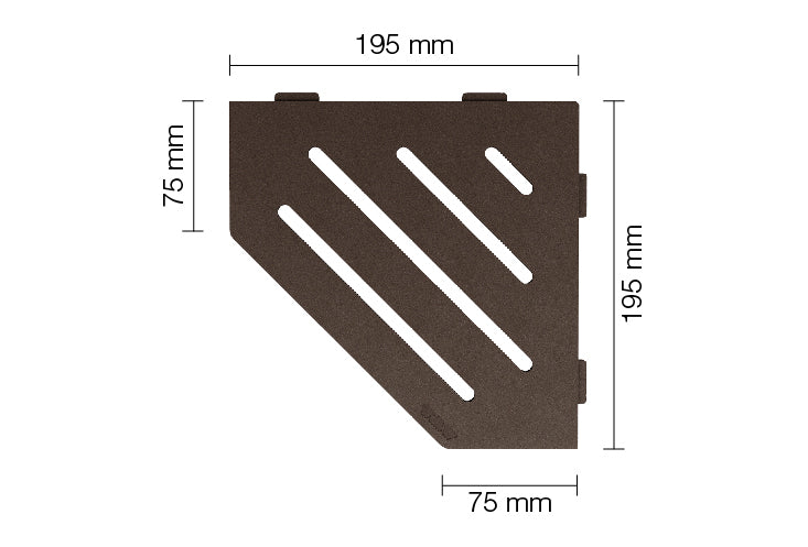 Plaatsingmaterialen-afwerking-schelf Schlüter-SCHELF-SES2D10TSOB | Vijfhoekig Schap design WAVE alu.structuur gecoat Brons